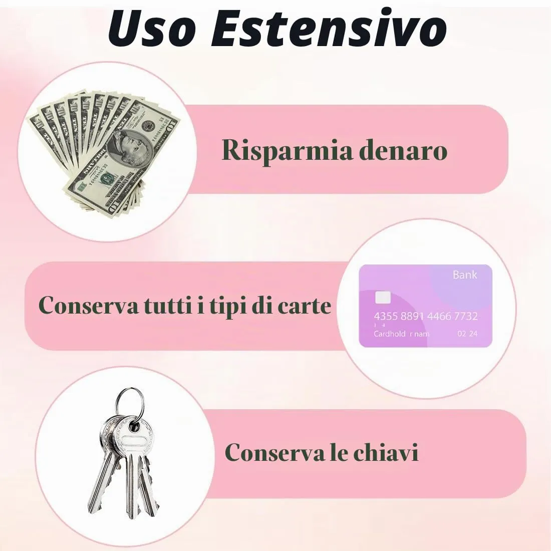 ZUWIJEQ Portafoglio Bambino,PU Carino Ricamo Cuore Sottile Piccoli Portafoglio Ragazza con Nappa Cerniera portafoglio Slim Donna Teens Ragazze con Nastri di Gomma - immagine 4