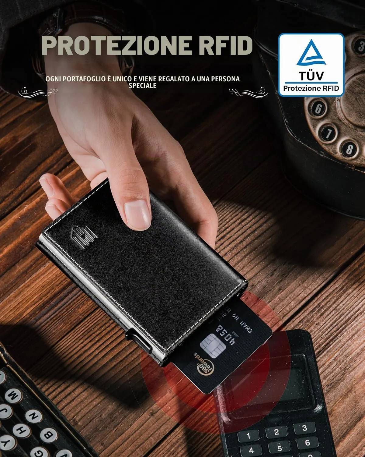DODENSHA MagSnap - Portafoglio da uomo, sottile, con scomparto per monete, per oltre 10 carte, chiusura magnetica, protezione RFID, grigio argento, Kartenetui, Moderno - immagine 7