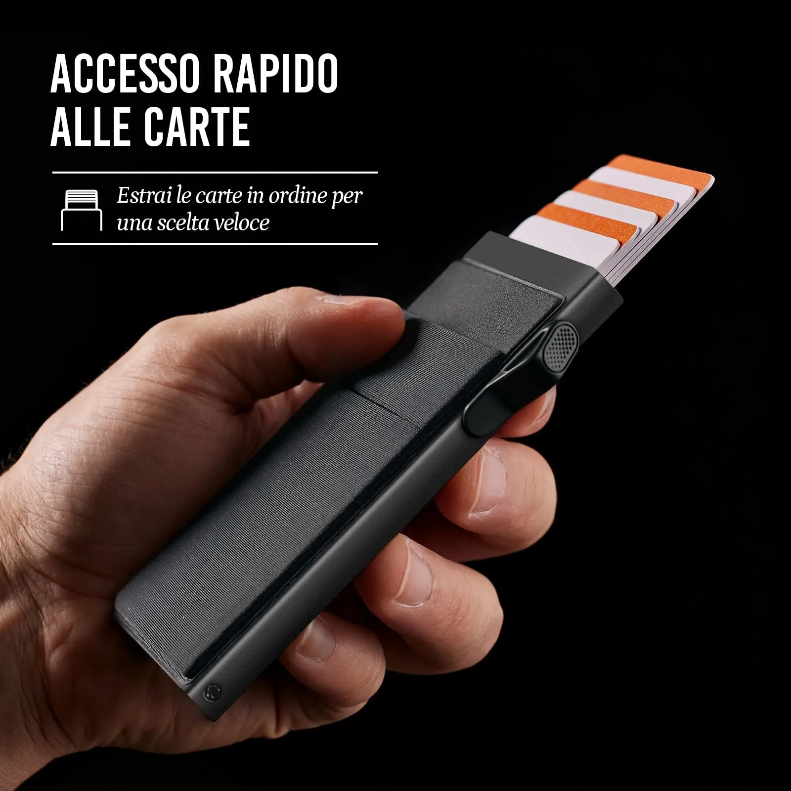 YESIIW Portafoglio Uomo Slim Piccolo | Portacarte Uomo Donna Portatessere Porta Carte Di Credito | Portafogli Mini Protezione RFID con Portamonete | Box Regalo (Nero) - immagine 3