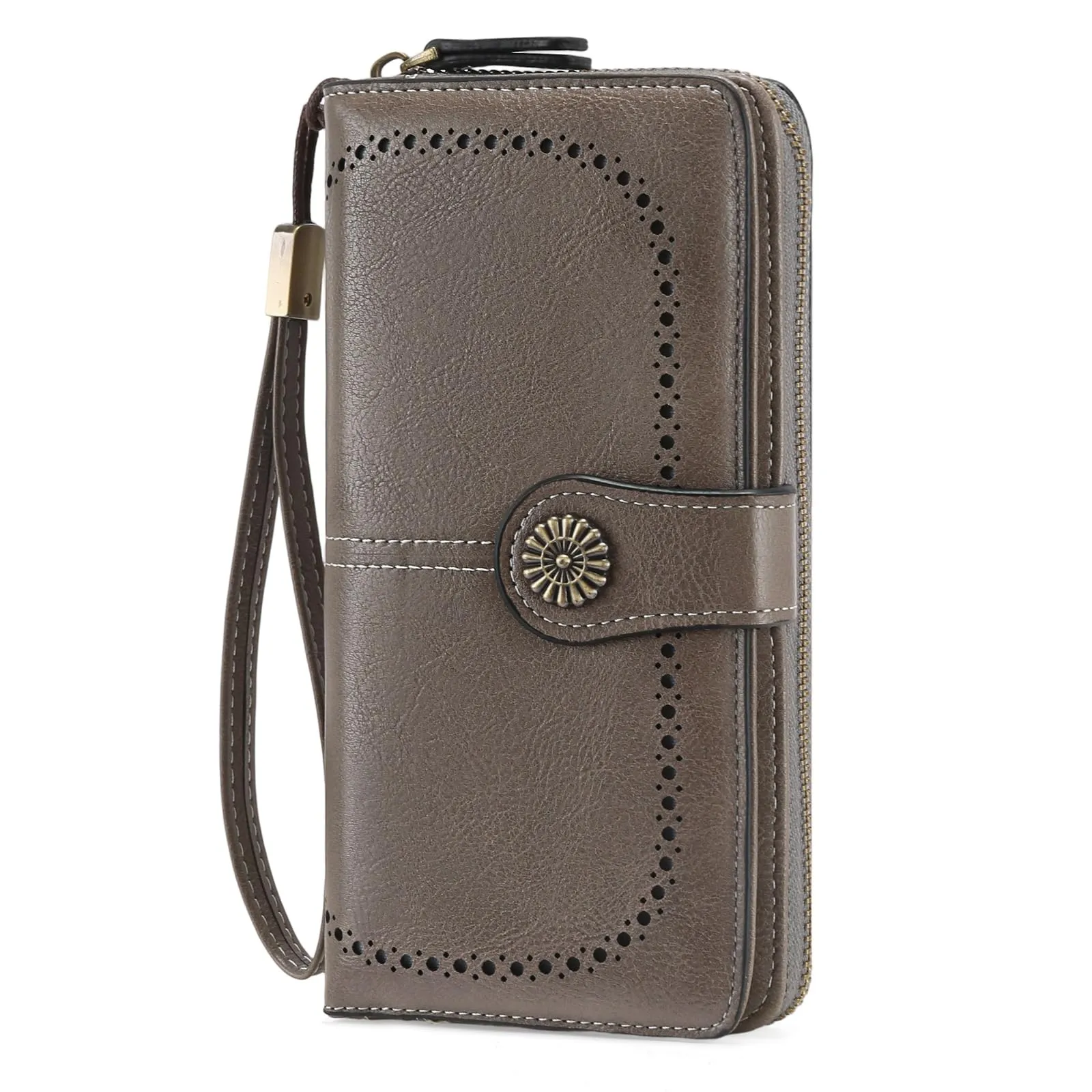 GOIACII Portafoglio Donna in Pelle PU con Blocco RFID Portafogli Grande Borsa Lunga da Donna Portamonete con 13 Scomparti per Carte - immagine 1