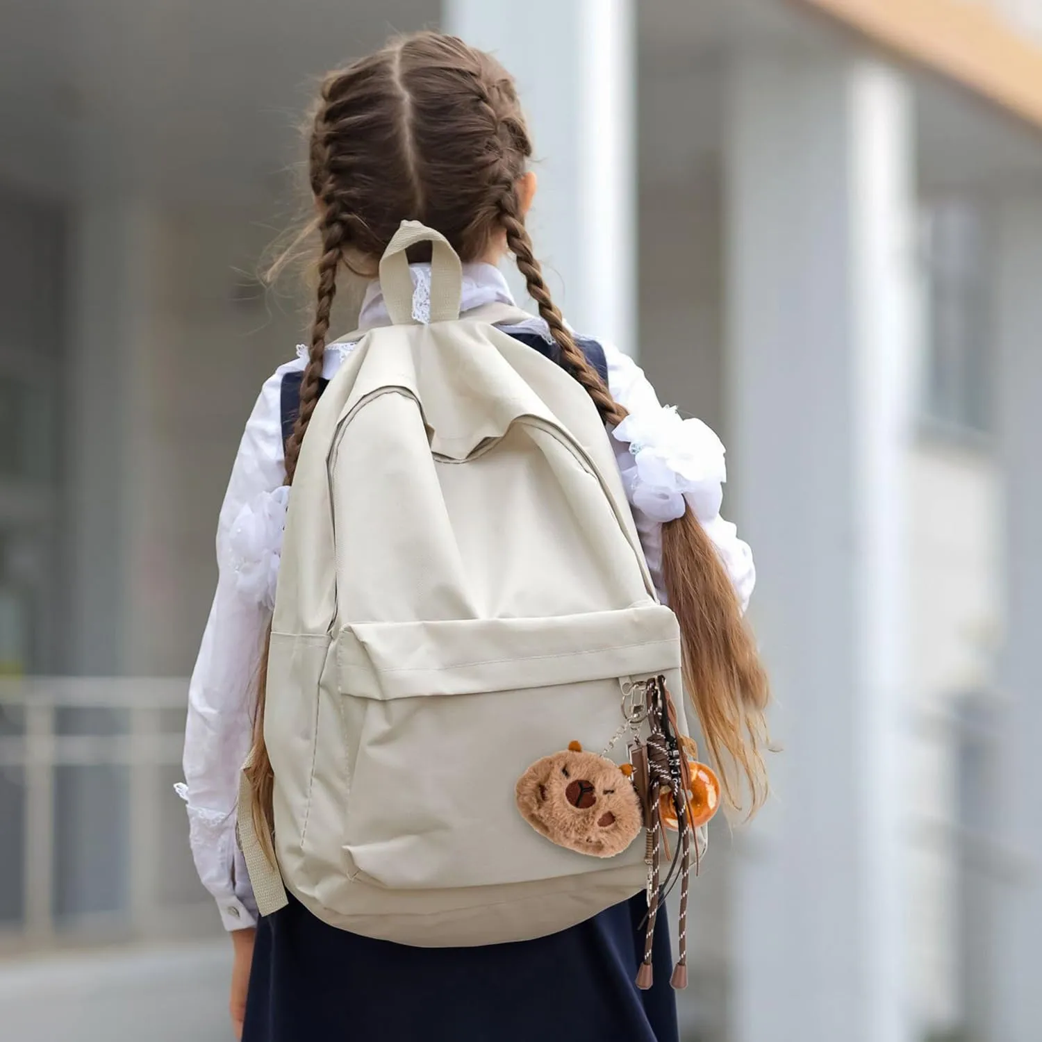 Georgie Porgy Portachiavi Borse Accessori per Donna Borsa Ciondolo Borsa Charm Zaino Scuola Borsa Sportiva Cute Keychain Regali per Ragazze (Capybara Pane Enjoy) - immagine 7