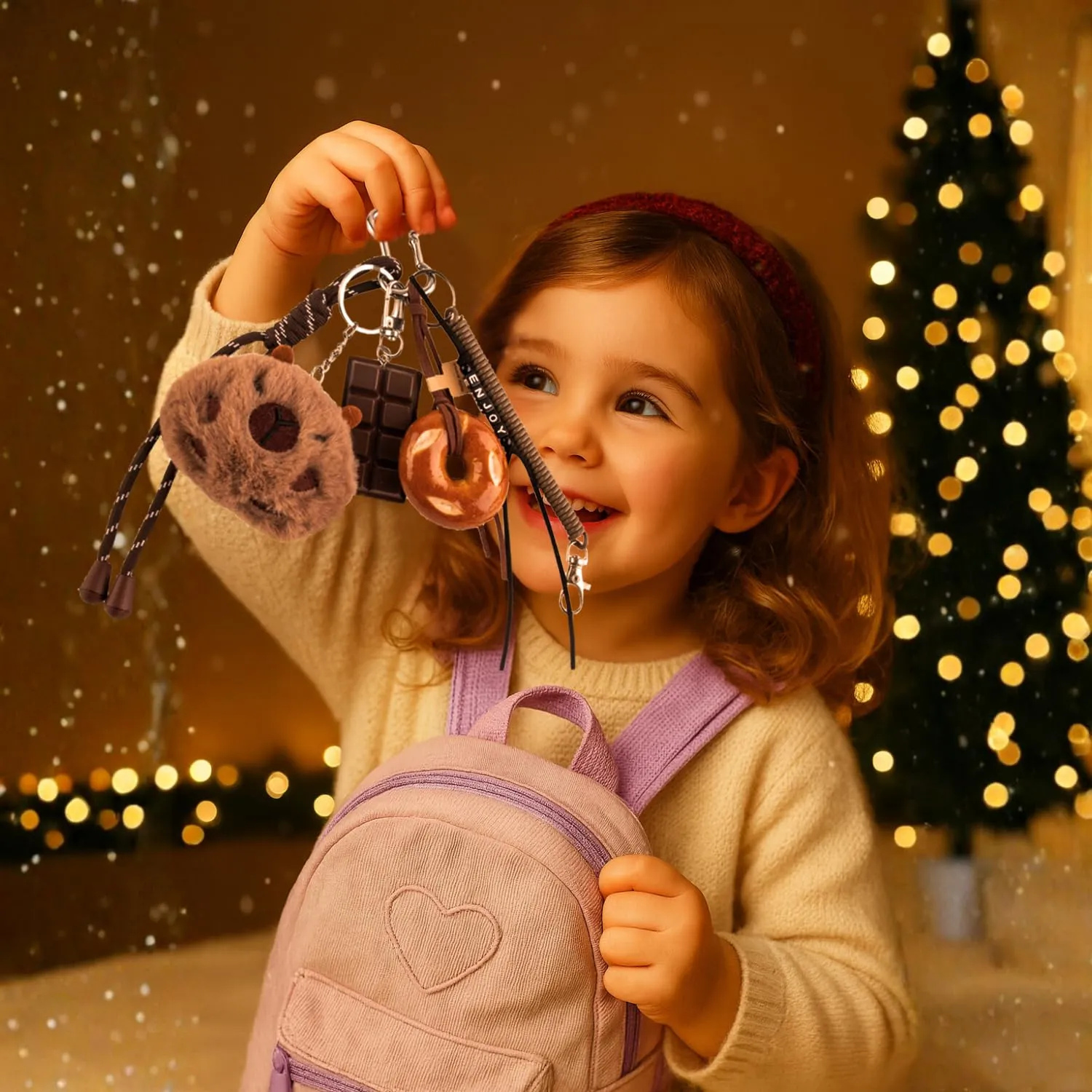 Georgie Porgy Portachiavi Borse Accessori per Donna Borsa Ciondolo Borsa Charm Zaino Scuola Borsa Sportiva Cute Keychain Regali per Ragazze (Capybara Pane Enjoy) - immagine 10