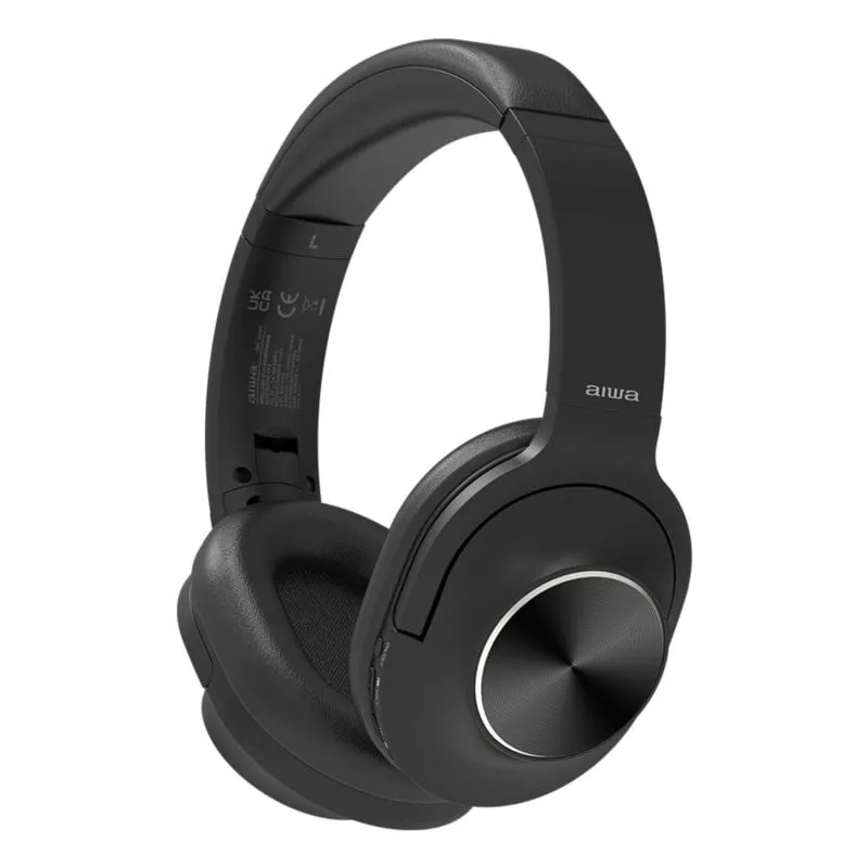 Auricolari Aiwa HST-220BT Bluetooth 5.4 con Cancellazione Rumore e Microfono Nero - immagine 1