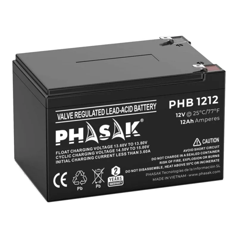 Batteria PHASAK PHB 1212 12V 12Ah Batteria Piombo-Acido Sigillata Batteria PHASAK PHB 1212 12V 12Ah Batteria Piombo-Acido Sigillata - immagine 1