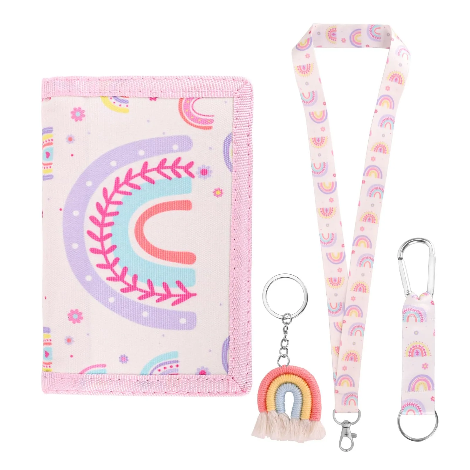 GADITIEK Marsupio da collo per ragazze, portafoglio per bambini con portachiavi, portafoglio per bambini per ragazze, compleanni (Bohemian - New) - immagine 1
