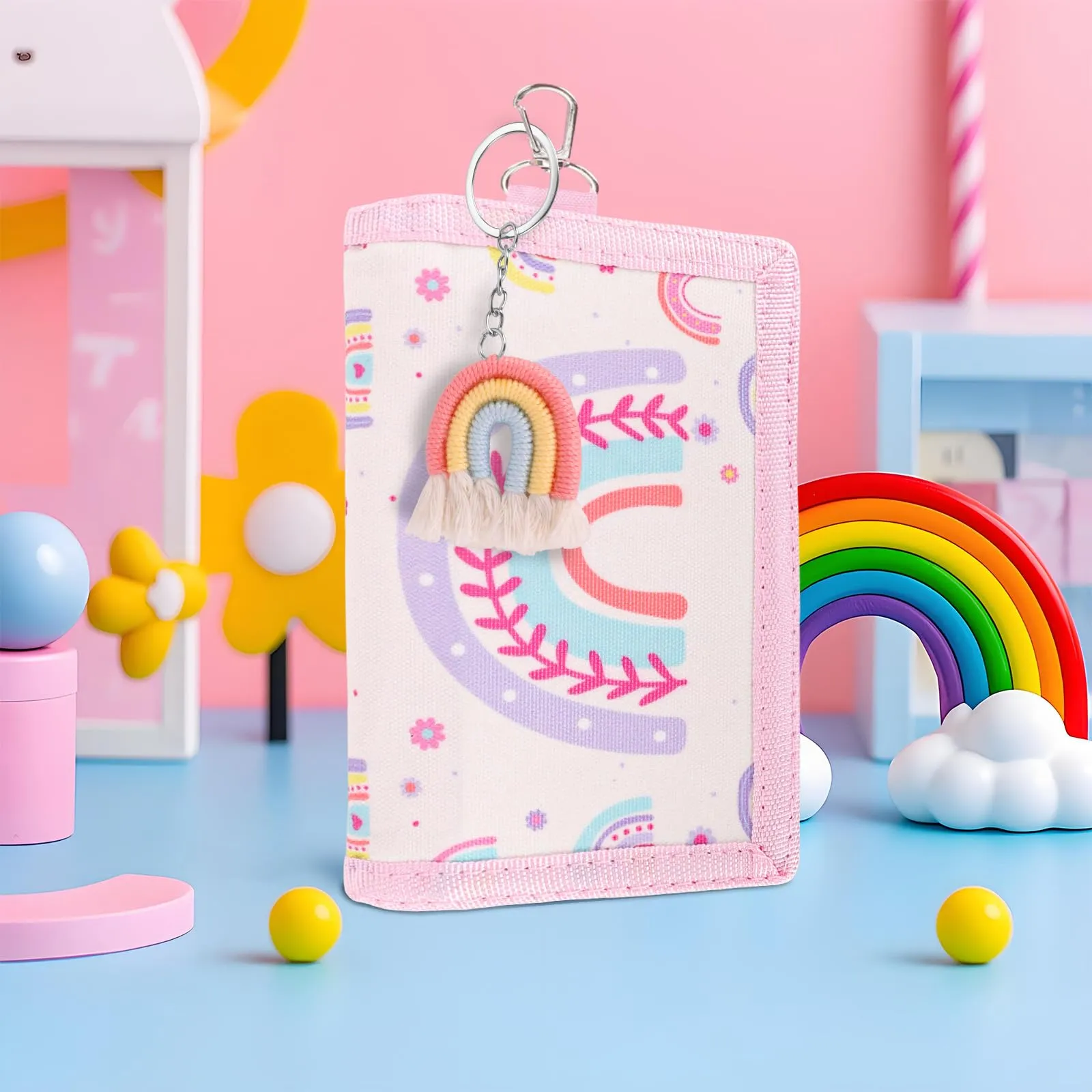 GADITIEK Marsupio da collo per ragazze, portafoglio per bambini con portachiavi, portafoglio per bambini per ragazze, compleanni (Bohemian - New) - immagine 4
