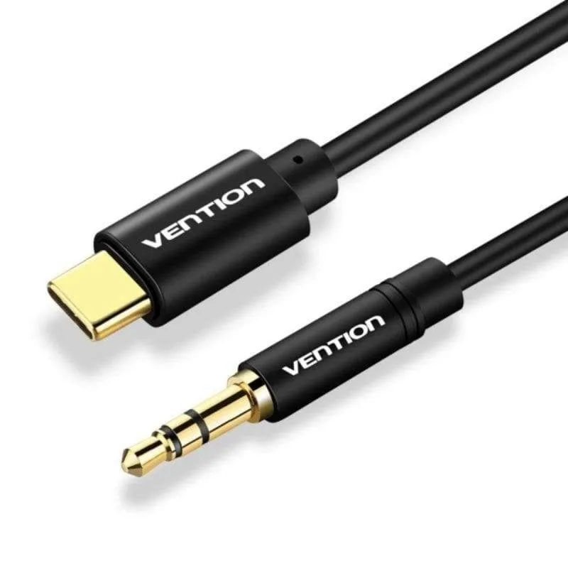 Cavo audio Vention BGABF USB Type-C Jack 3.5mm 1m Nero placcato oro - immagine 1