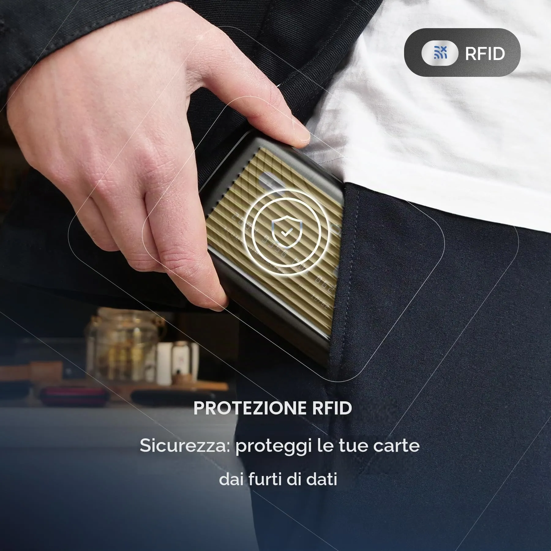 Portacarte in alluminio con protezione RFID. Modello: STOCKHOLM PREMIUM - immagine 4