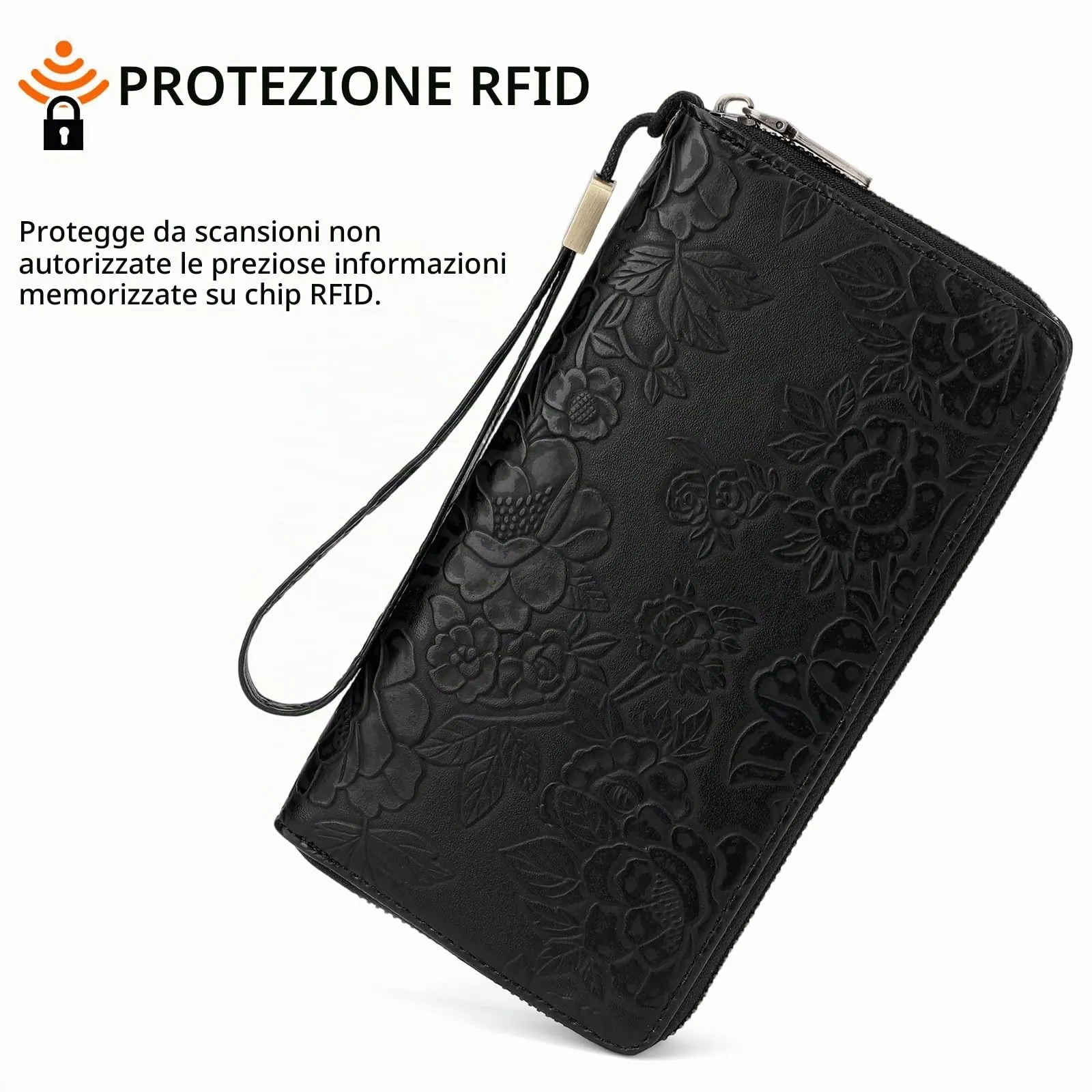 SENDEFN Portafoglio Donna Grande, Portamonete RFID in Pelle Vegana, Chiusura con Cerniera, Borsellino Donna Grande Capacità con 17 Scomparti per Carte, Ideale Regali - immagine 4