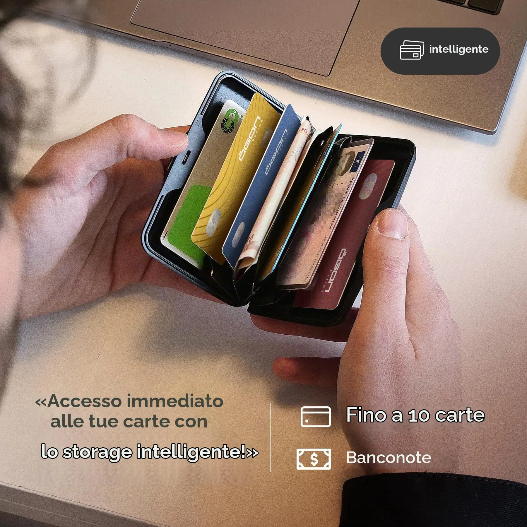 Portacarte in alluminio con protezione RFID. Modello: STOCKHOLM PREMIUM - immagine 3