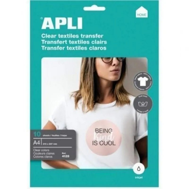Carta Transfer per T-shirt Apli 4128 A4 10 Fogli Carta Transfer per T-shirt Apli 4128 A4 10 Fogli - immagine 1