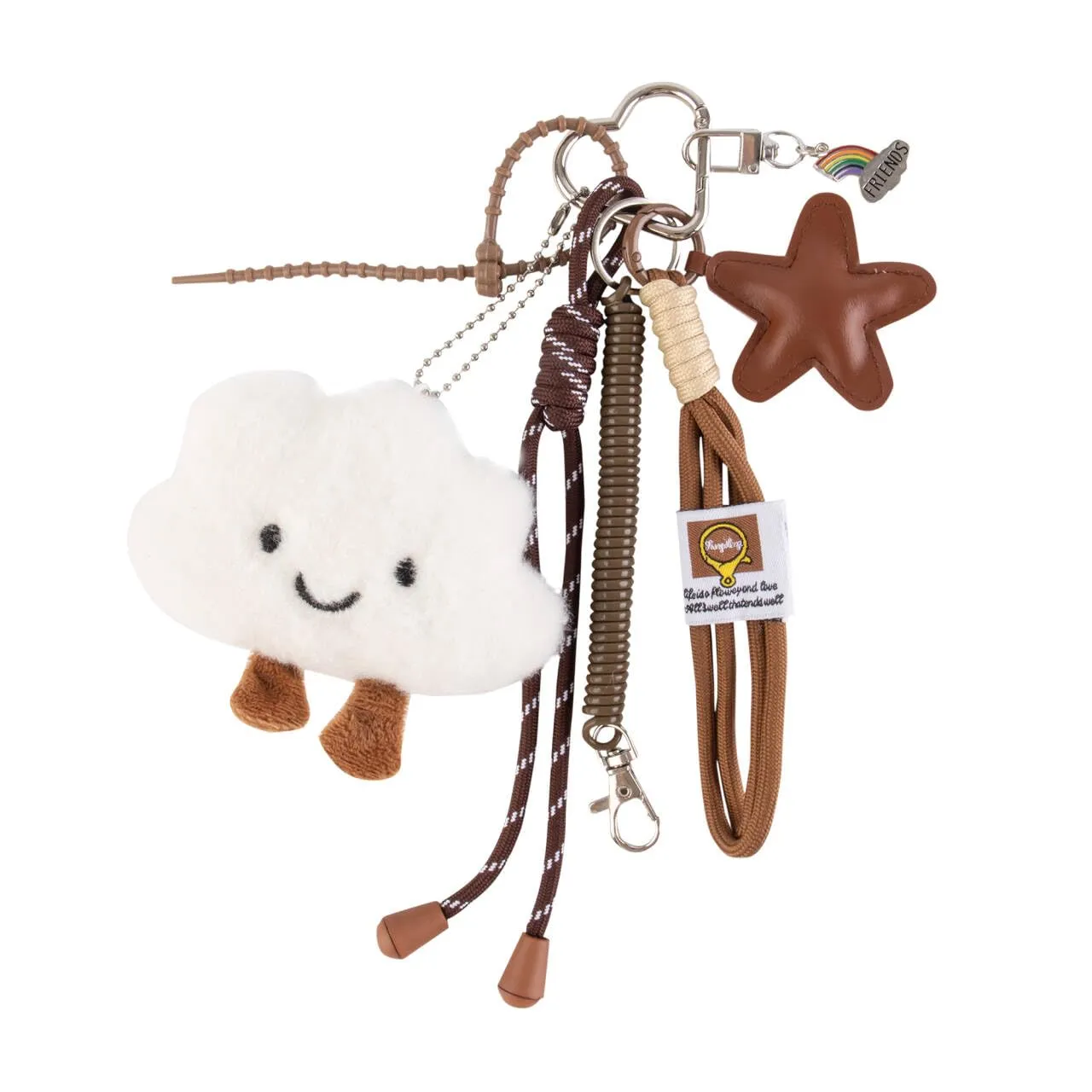 Georgie Porgy Portachiavi Borse Accessori per Donna Borsa Ciondolo Borsa Charm Zaino Scuola Borsa Sportiva Cute Keychain Regali per Ragazze (Nuvola Stella Friends) - immagine 1