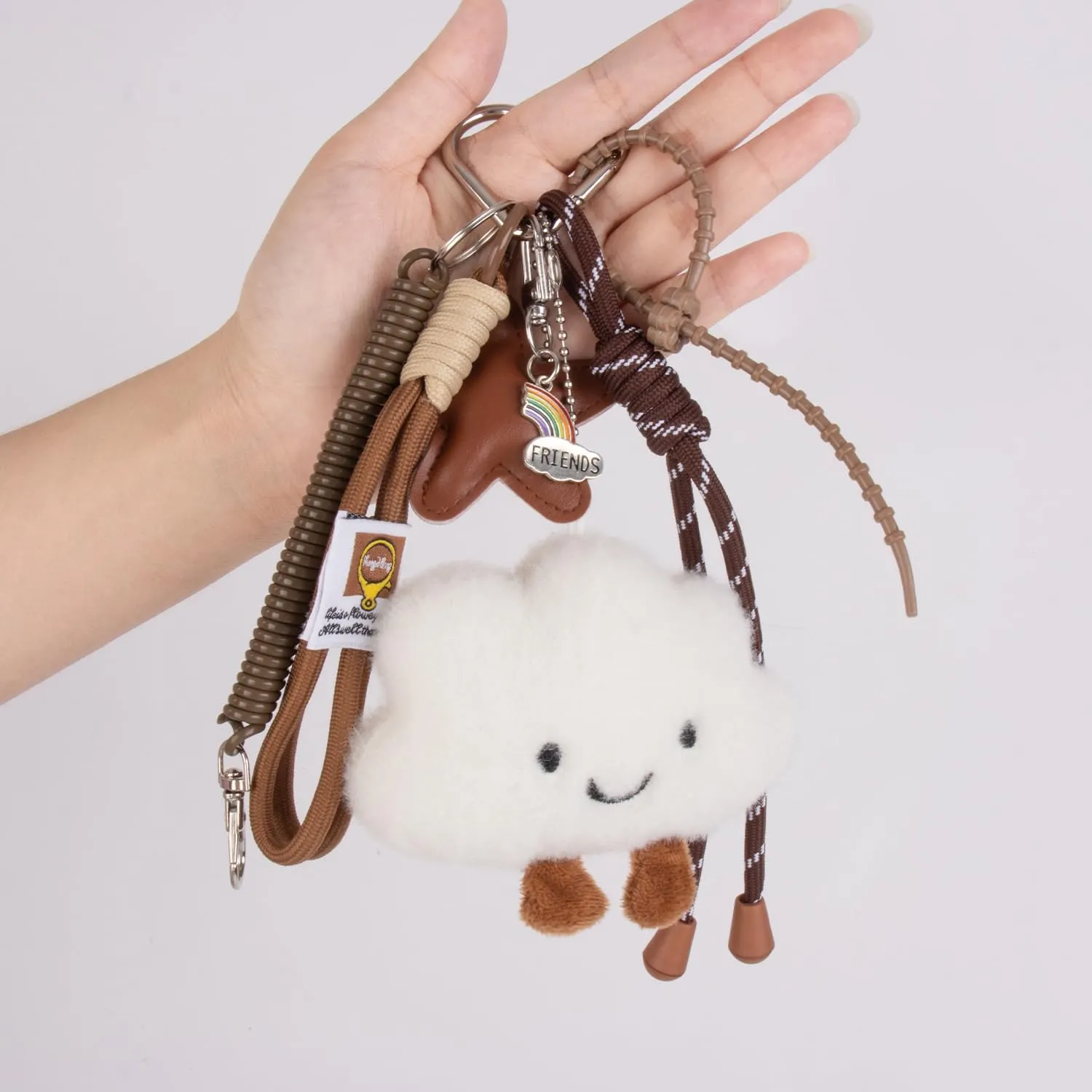 Georgie Porgy Portachiavi Borse Accessori per Donna Borsa Ciondolo Borsa Charm Zaino Scuola Borsa Sportiva Cute Keychain Regali per Ragazze (Nuvola Stella Friends) - immagine 3