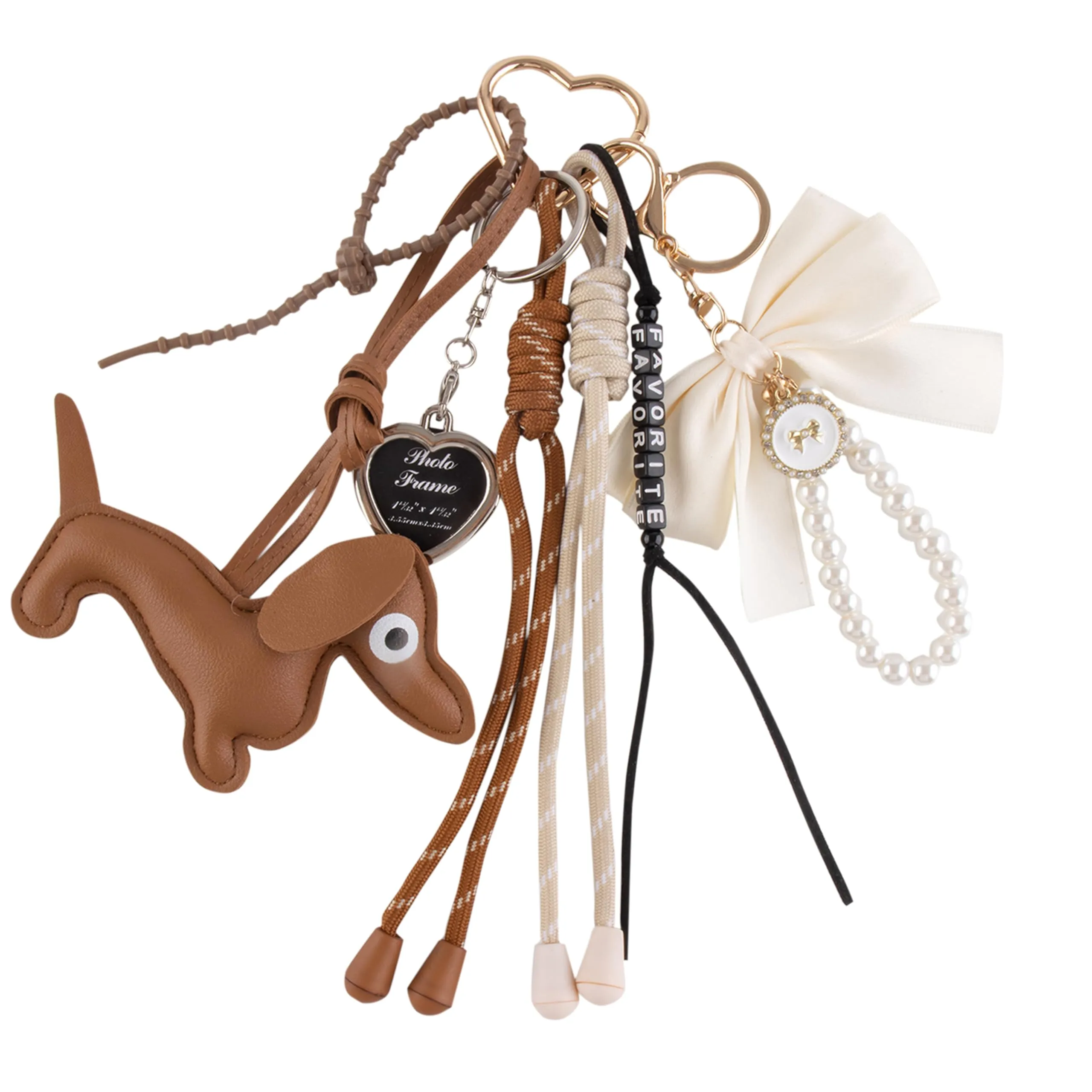 Georgie Porgy Portachiavi Borse Accessori per Donna Borsa Ciondolo Borsa Charm Zaino Scuola Borsa Sportiva Cute Keychain Regali per Ragazze (Cane Loop Favorite) - immagine 1