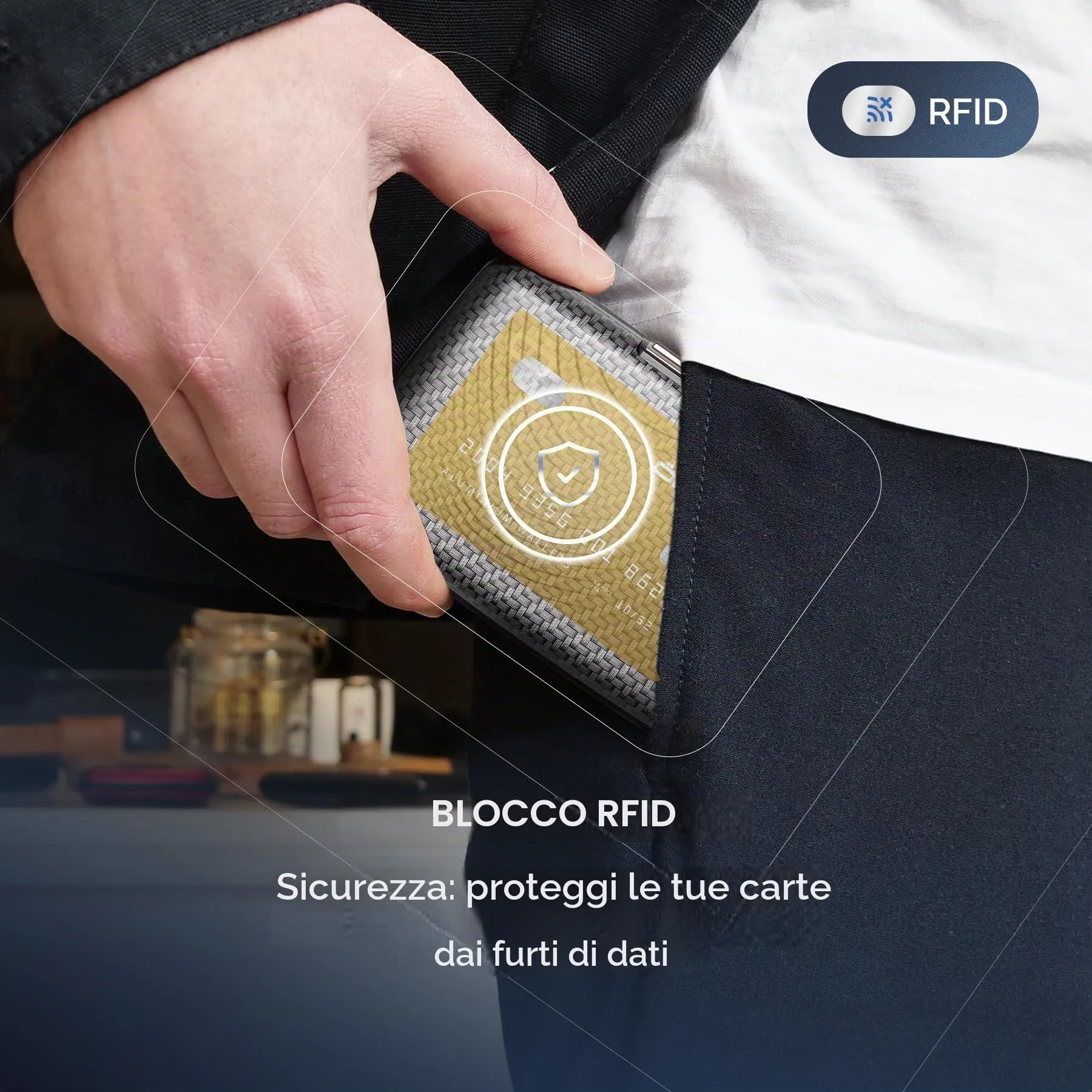 Portacarte in alluminio con protezione RFID. Modello: STOCKHOLM PREMIUM - immagine 5