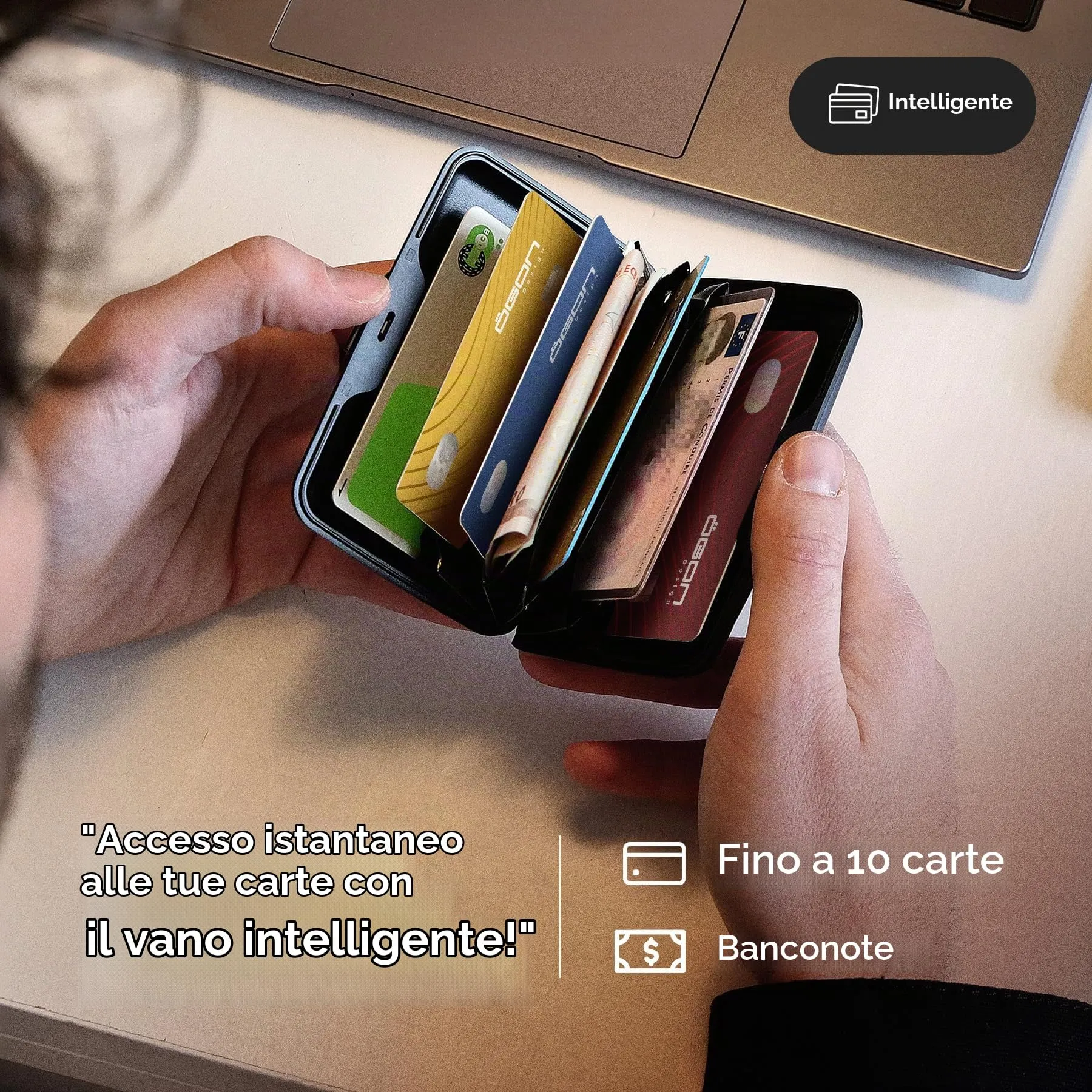 Portacarte in alluminio con protezione RFID. Modello: STOCKHOLM PREMIUM - immagine 3