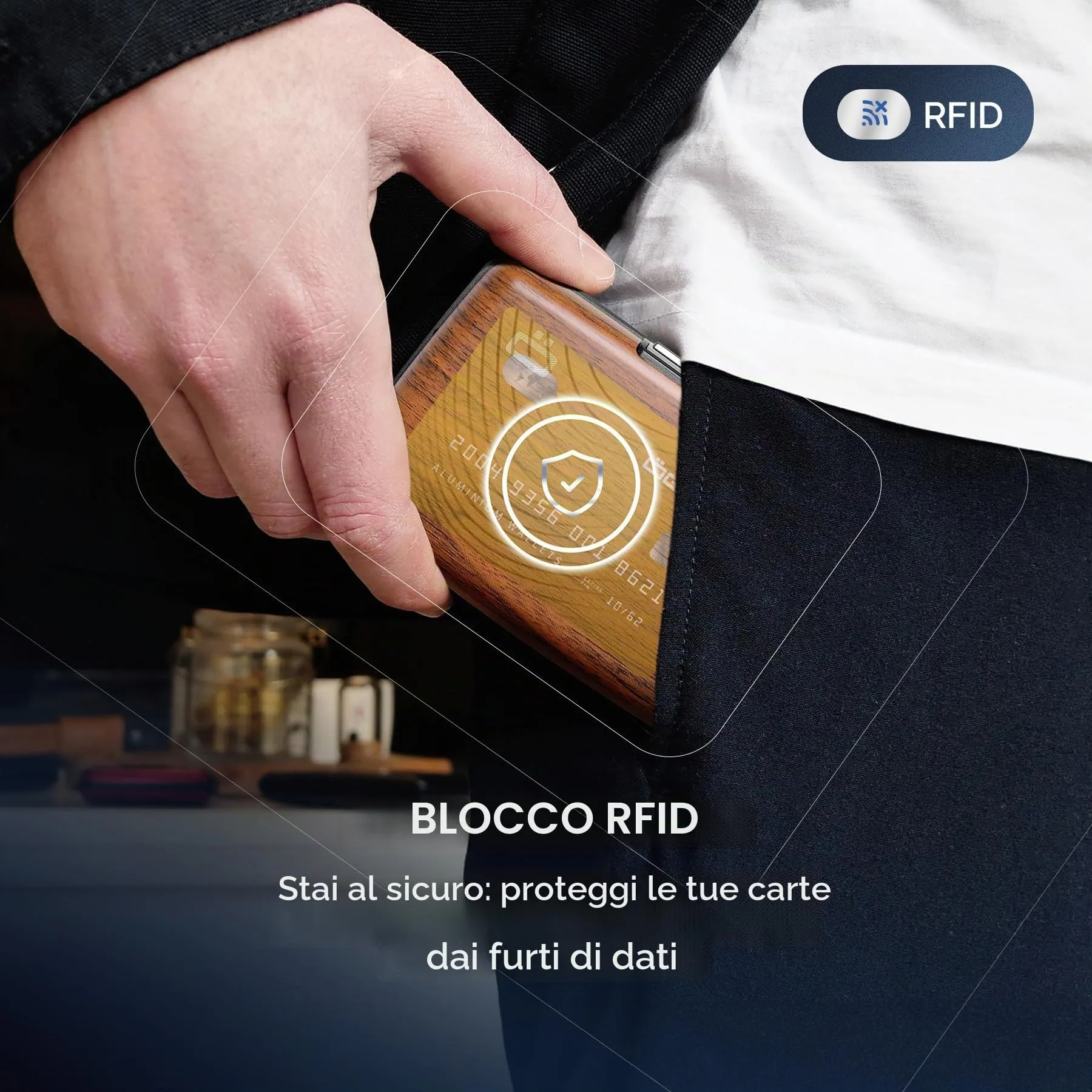 Portacarte in alluminio con protezione RFID. Modello: STOCKHOLM PREMIUM - immagine 6