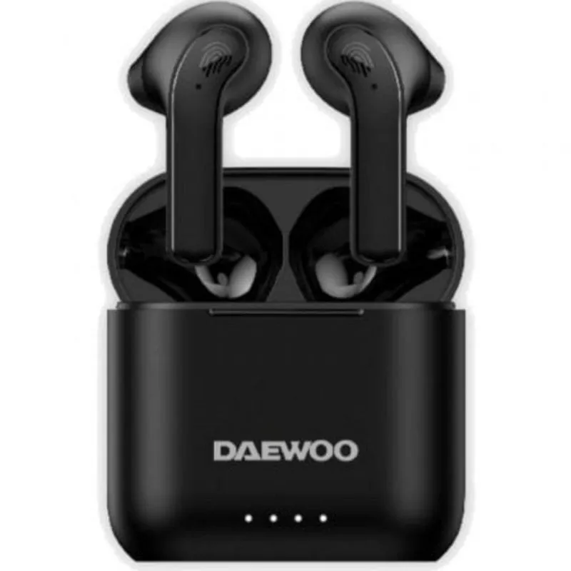 Auricolari Daewoo Bluetooth DW2020 wireless con custodia di ricarica neri 5H autonomia - immagine 1