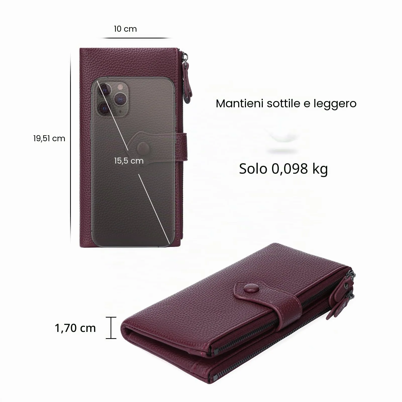 GOIACII Portafoglio da donna con blocco RFID Bifold grandi borse con slot per schede multiple - immagine 3
