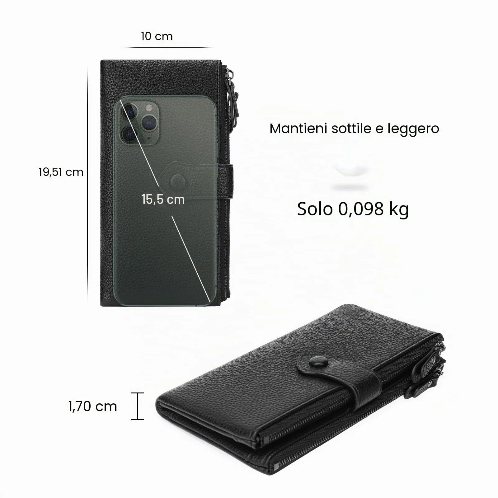 GOIACII Portafoglio da donna con blocco RFID Bifold grandi borse con slot per schede multiple - immagine 3