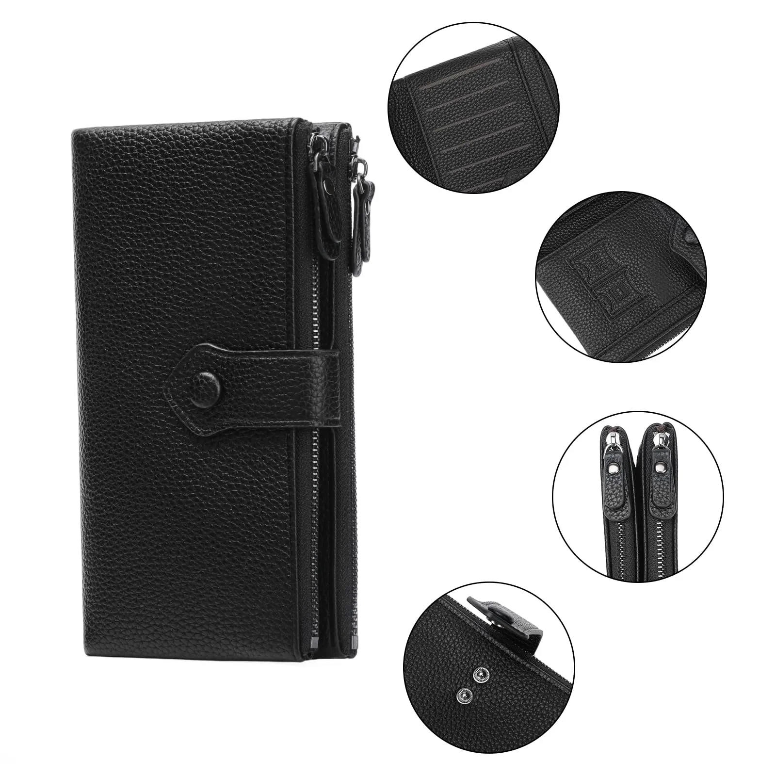 GOIACII Portafoglio da donna con blocco RFID Bifold grandi borse con slot per schede multiple - immagine 5