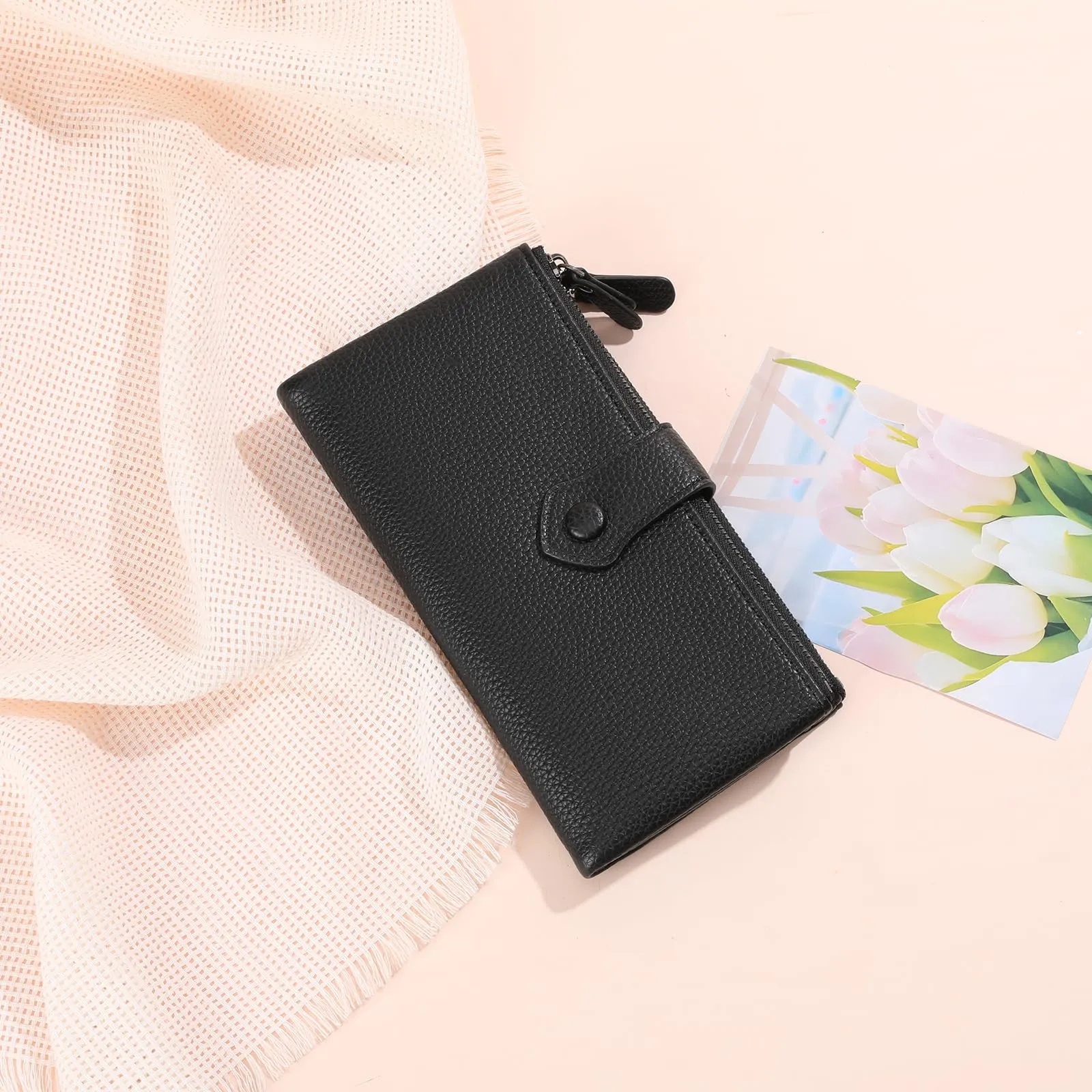 GOIACII Portafoglio da donna con blocco RFID Bifold grandi borse con slot per schede multiple - immagine 6