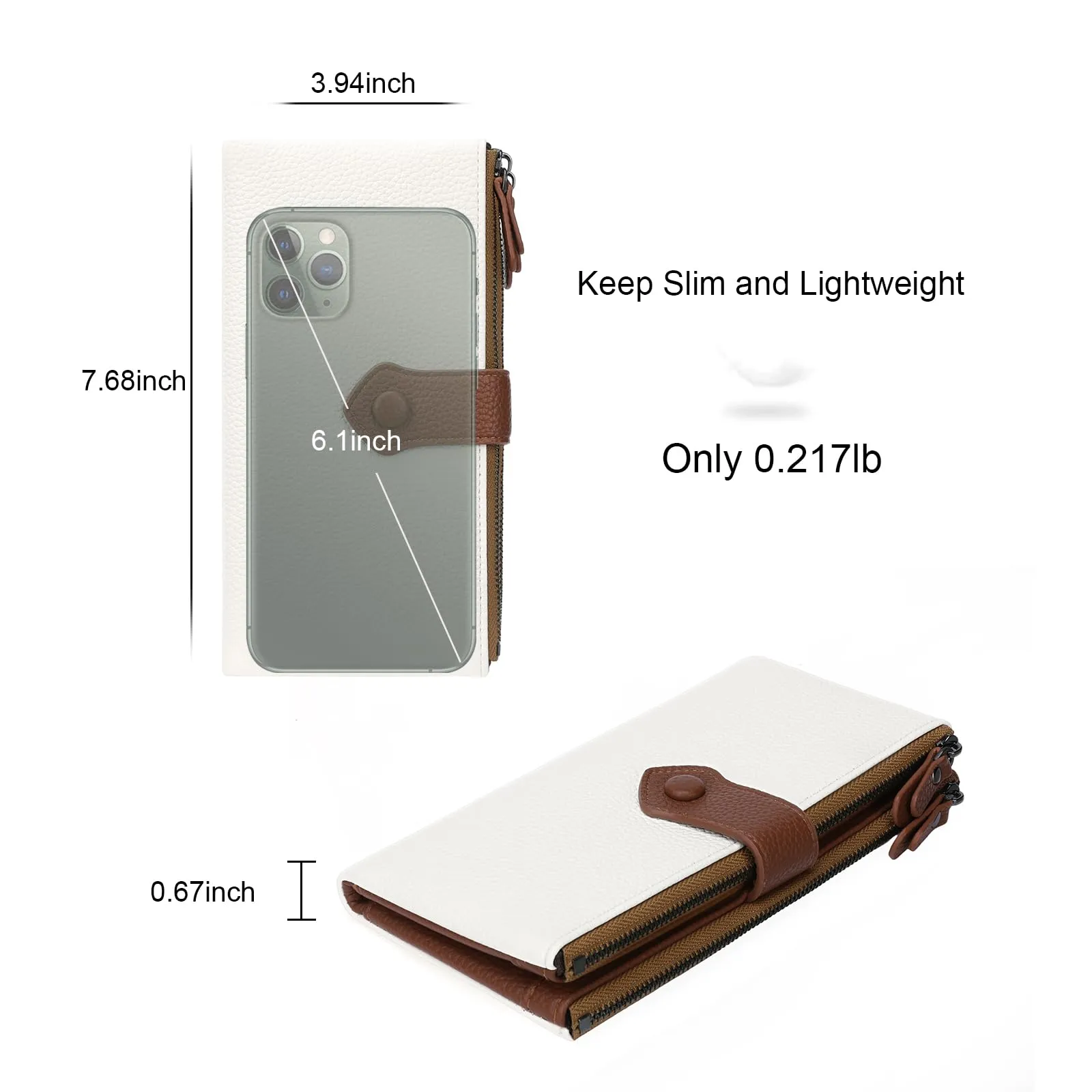 GOIACII Portafoglio da donna con blocco RFID Bifold grandi borse con slot per schede multiple - immagine 3