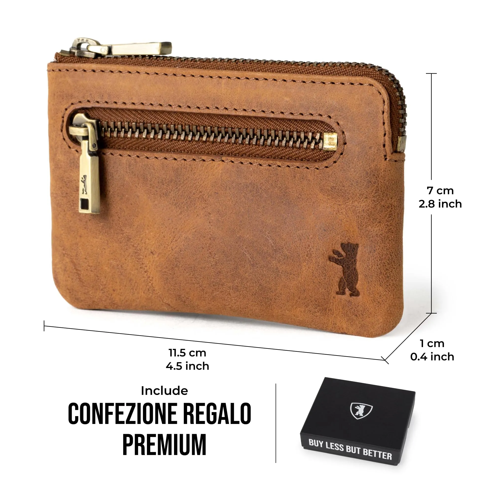 Berliner Bags Portamonete Eli Portachiavi Compatto in Vera Pelle con RFID - immagine 4