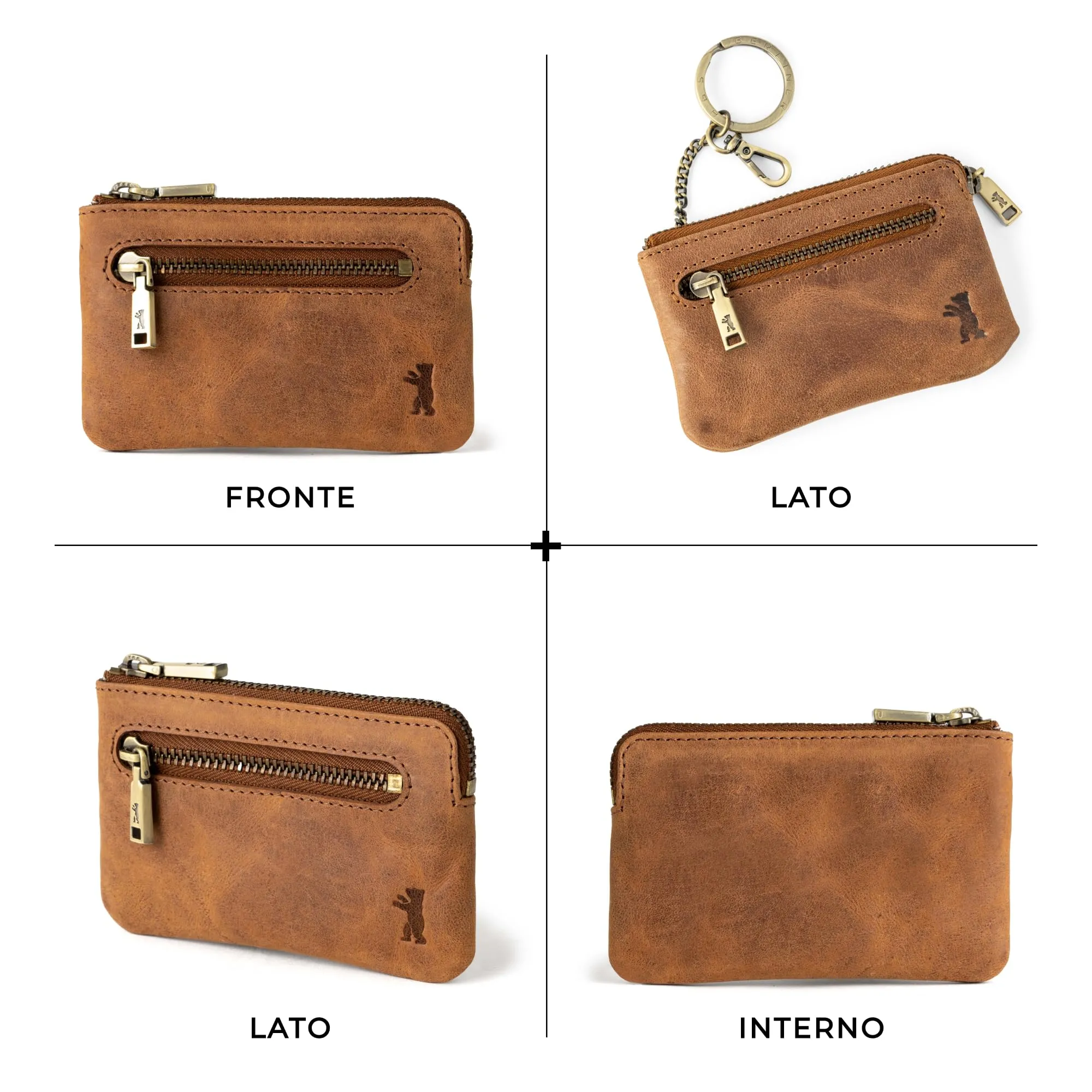 Berliner Bags Portamonete Eli Portachiavi Compatto in Vera Pelle con RFID - immagine 5