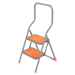 Scaletta acciaio ( 2 Gradini ) SGABBY PLUS Silvere e Arancio B0120 - immagine 1