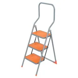 Scaletta acciaio ( 3 Gradini ) SGABBY PLUS Silvere e Arancio B0130 - immagine 1