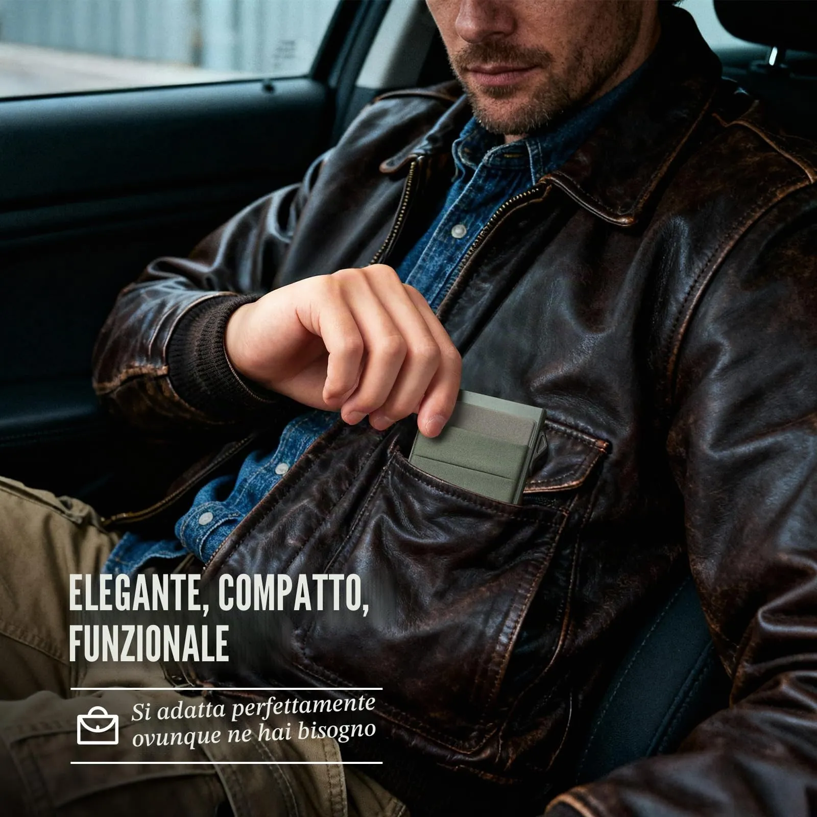 YESIIW Portafoglio da uomo piccolo portafoglio sottile per uomo, minimalista, protezione RFID, porta carte di credito popup, sottile, con scomparto portamonete, A02 - Verde scuro, Minimalista - immagine 8