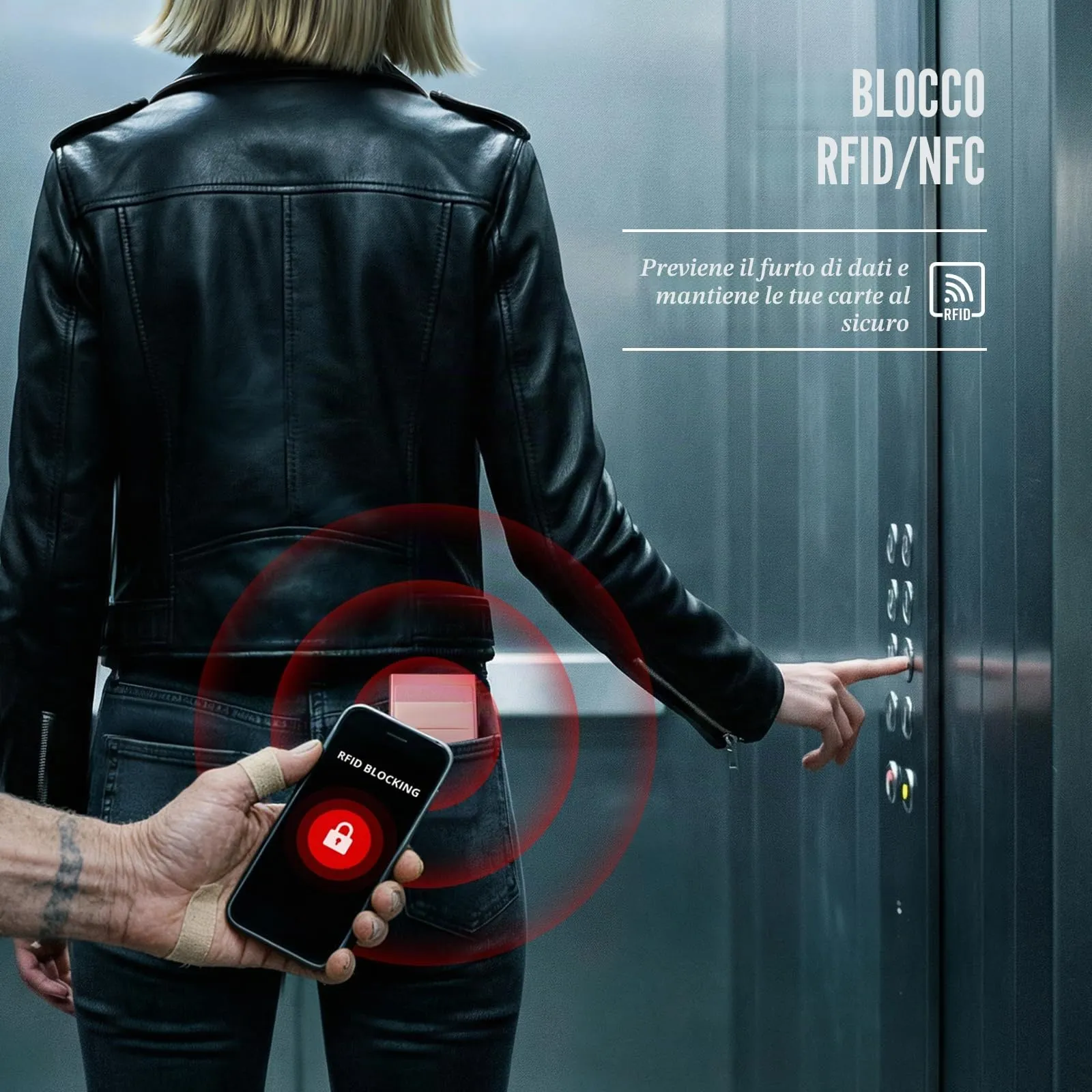 YESIIW Portafoglio pop-up con blocco RFID porta carte di credito, Rosa, 9.8 x 6.5 x 1.1 cm - immagine 5