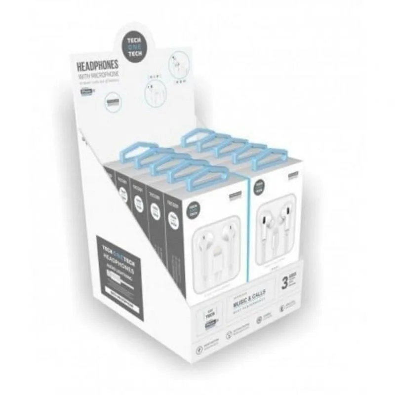 Auricolari Tech One Tech earTECH con Microfono Lightning 10 Pezzi Bianchi - immagine 1