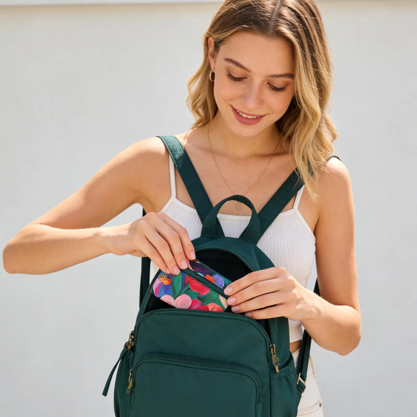 Energather Portafoglio Piccolo, in Cotone, Portamonete per Donne e Ragazze, Piccolo Mini Portafoglio con Cerniera, Portamonete per Monete, Carte, Scontrini, Monete, Multicolore, S, casual - immagine 7