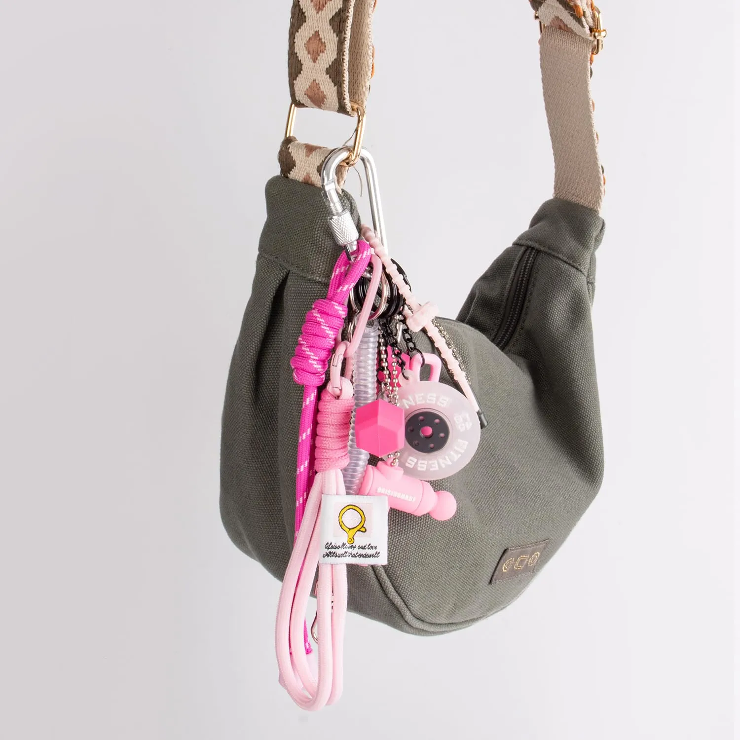 Georgie Porgy Portachiavi Borse Accessori per Donna Borsa Ciondolo Borsa Charm Zaino Scuola Borsa Sportiva Cute Keychain Regali per Ragazze (Fitness Rosa) - immagine 6