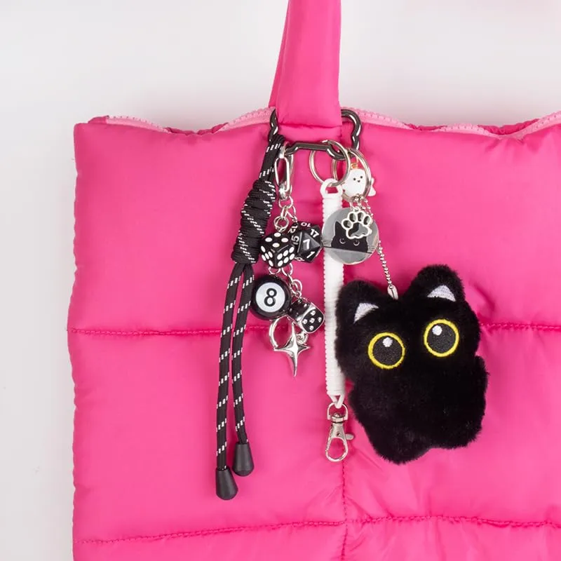 Georgie Porgy Portachiavi Borse Accessori per Donna Borsa Ciondolo Borsa Charm Zaino Scuola Borsa Sportiva Cute Keychain Regali per Ragazze (Gatto Dadi a 8 palle Hi) - immagine 3