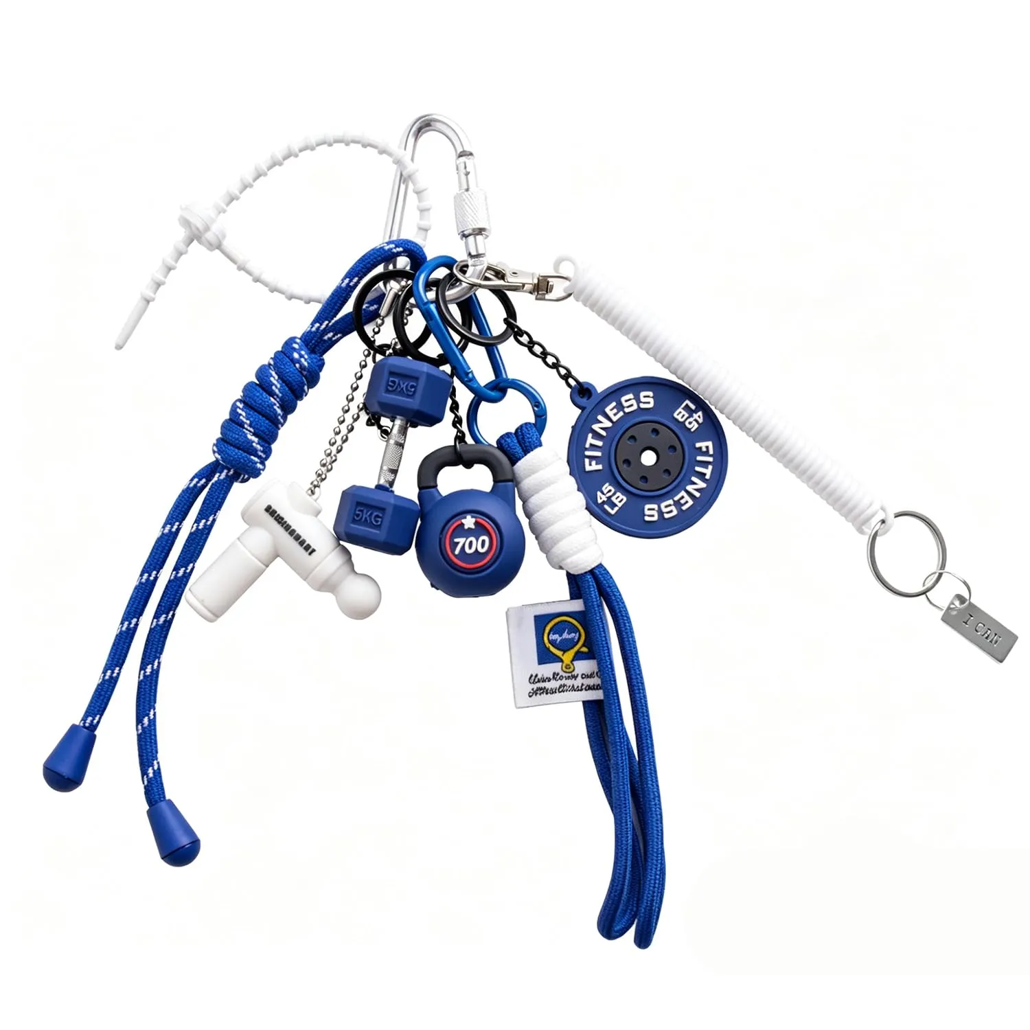 Georgie Porgy Portachiavi Borse Accessori per Donna Borsa Ciondolo Borsa Charm Zaino Scuola Borsa Sportiva Cute Keychain Regali per Ragazze (Fitness Blu) - immagine 1