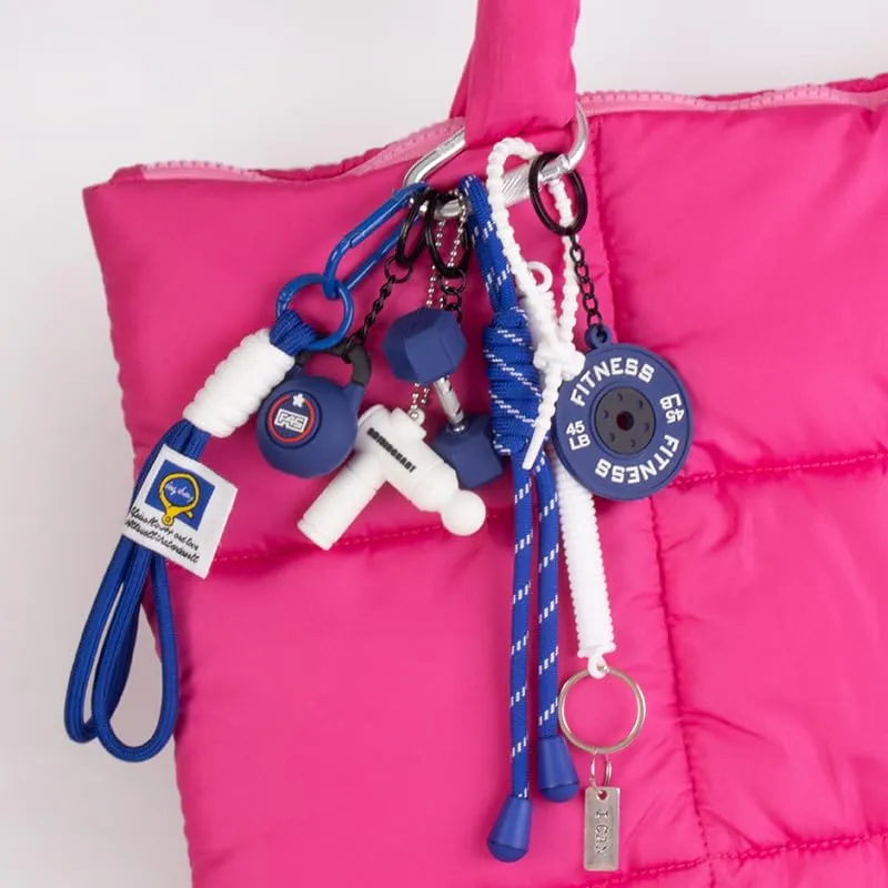 Georgie Porgy Portachiavi Borse Accessori per Donna Borsa Ciondolo Borsa Charm Zaino Scuola Borsa Sportiva Cute Keychain Regali per Ragazze (Fitness Blu) - immagine 3
