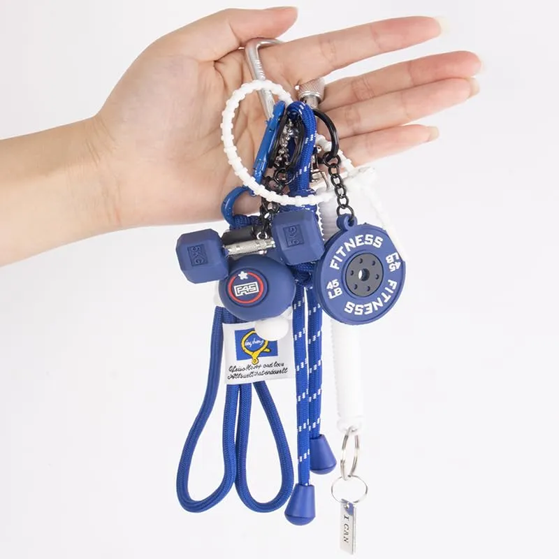 Georgie Porgy Portachiavi Borse Accessori per Donna Borsa Ciondolo Borsa Charm Zaino Scuola Borsa Sportiva Cute Keychain Regali per Ragazze (Fitness Blu) - immagine 7