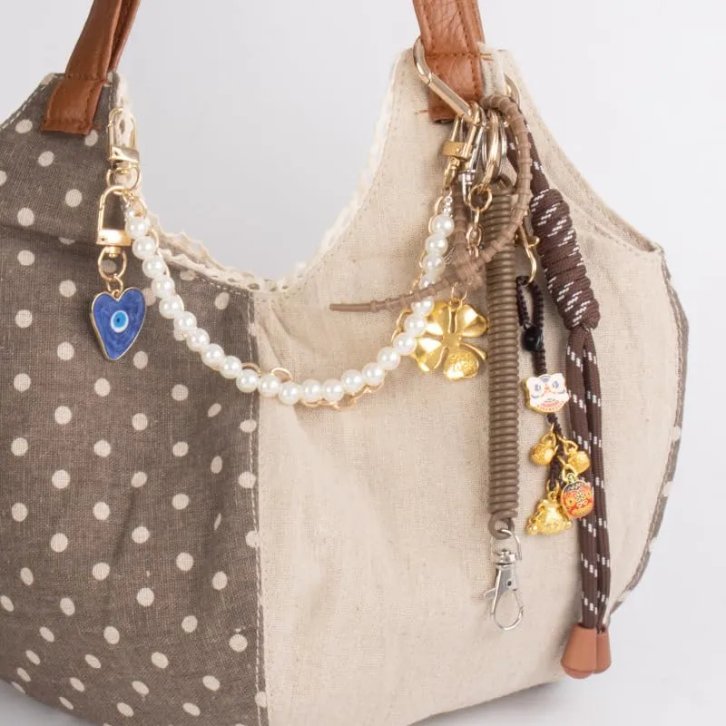 Georgie Porgy Portachiavi Borse Accessori per Donna Borsa Ciondolo Borsa Charm Zaino Scuola Borsa Sportiva Cute Keychain Regali per Ragazze (Malocchio Perla Good Luck) - immagine 3