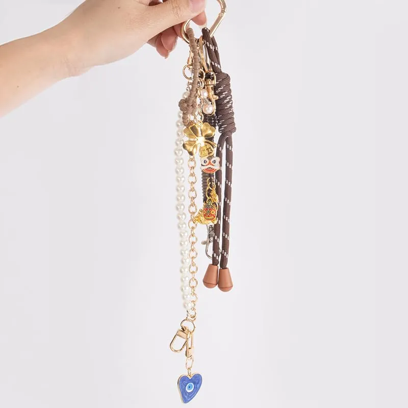 Georgie Porgy Portachiavi Borse Accessori per Donna Borsa Ciondolo Borsa Charm Zaino Scuola Borsa Sportiva Cute Keychain Regali per Ragazze (Malocchio Perla Good Luck) - immagine 8