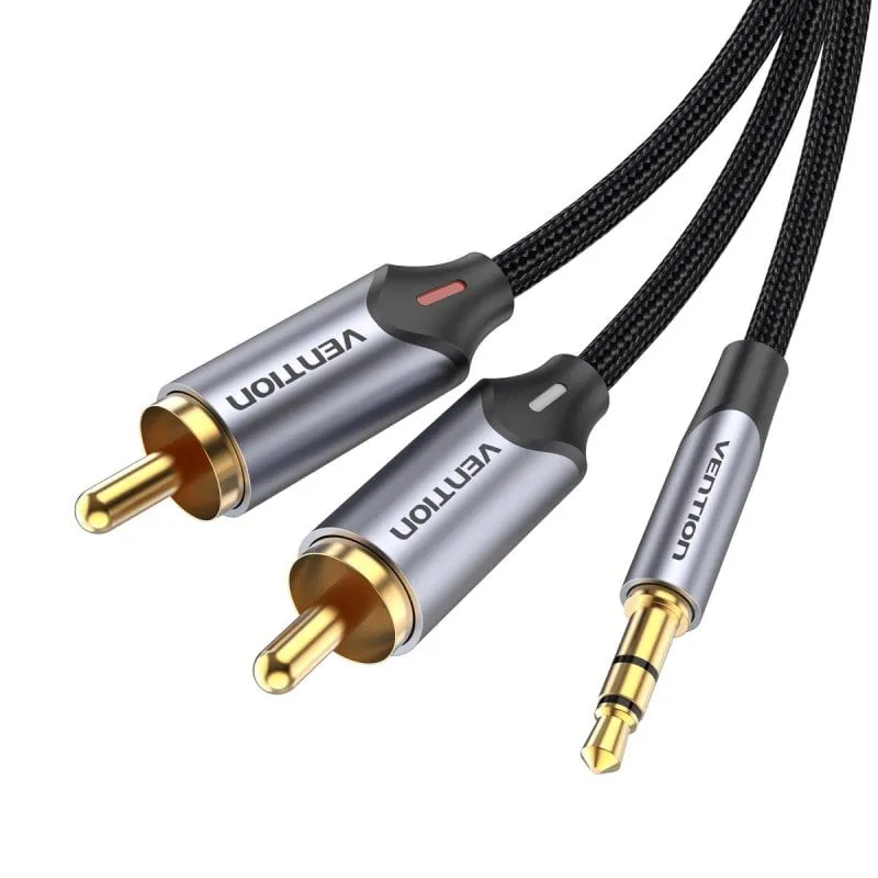 Cavo Audio Vention BCNBI 3,5mm Maschio a 2 RCA Maschio 3m Grigio - immagine 1