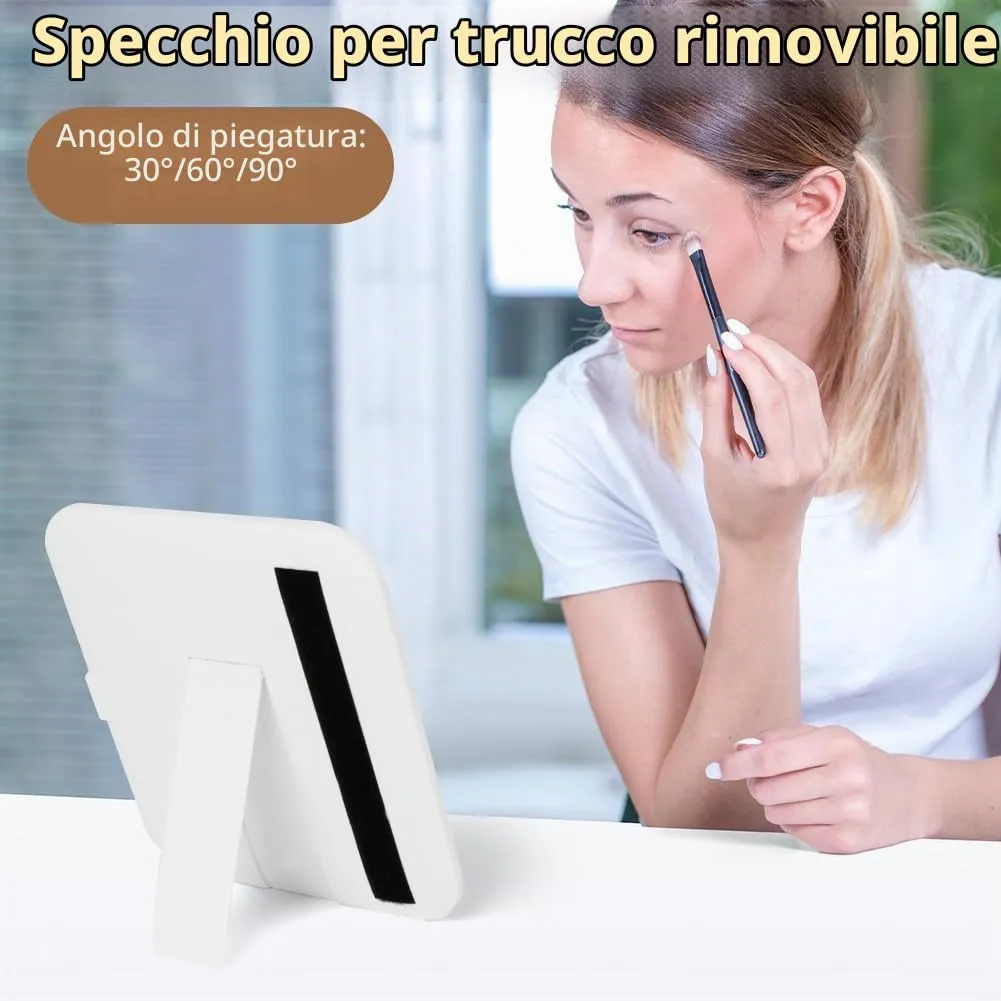 OSDUE Beauty Case da Viaggio Donna, con Specchio LED, Divisore, 23x26cm - immagine 5