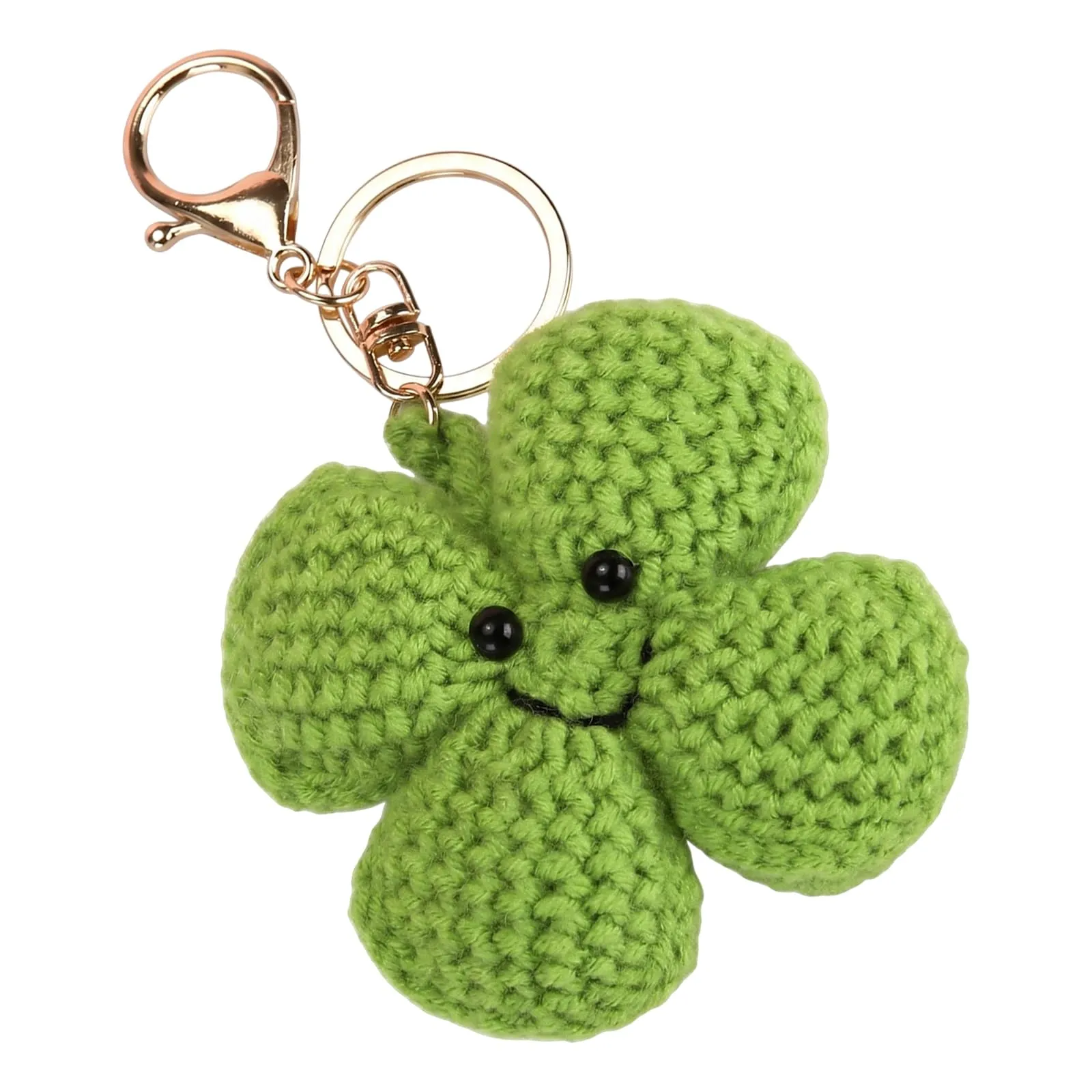 HIPTS Portachiavi Quadrifoglio Portafortuna per Donna con Sacchetto in Velluto, Idea Regalo Portafortuna per Chiavi Auto, Macchina e Casa, Ciondolo Elegante e Resistente in Metallo - immagine 1