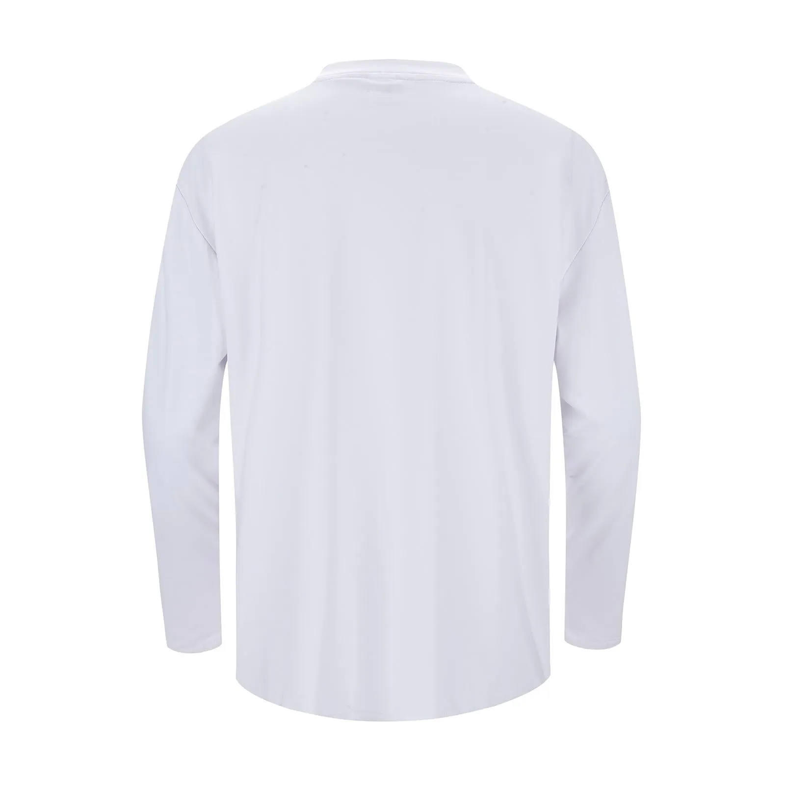 Duohropke Maglietta a maniche lunghe da uomo con profondo scollo a V, a maniche lunghe, slim fit, sexy, oversize, con scollo a V, maglietta da corsa, maglietta sportiva sottile, 01 bianco, L - immagine 6