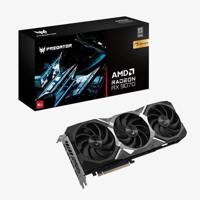 Scheda Grafica Acer Predator BiFrost Radeon RX 9070 OC 16GB GDDR6 PCIe 5.0 Tri-Fan - immagine 1