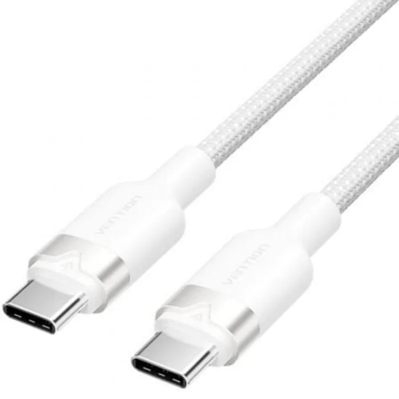 Cavo USB 2.0 Tipo-C 3A Vention TRDWF 1m 60W 480Mbps Bianco - immagine 1