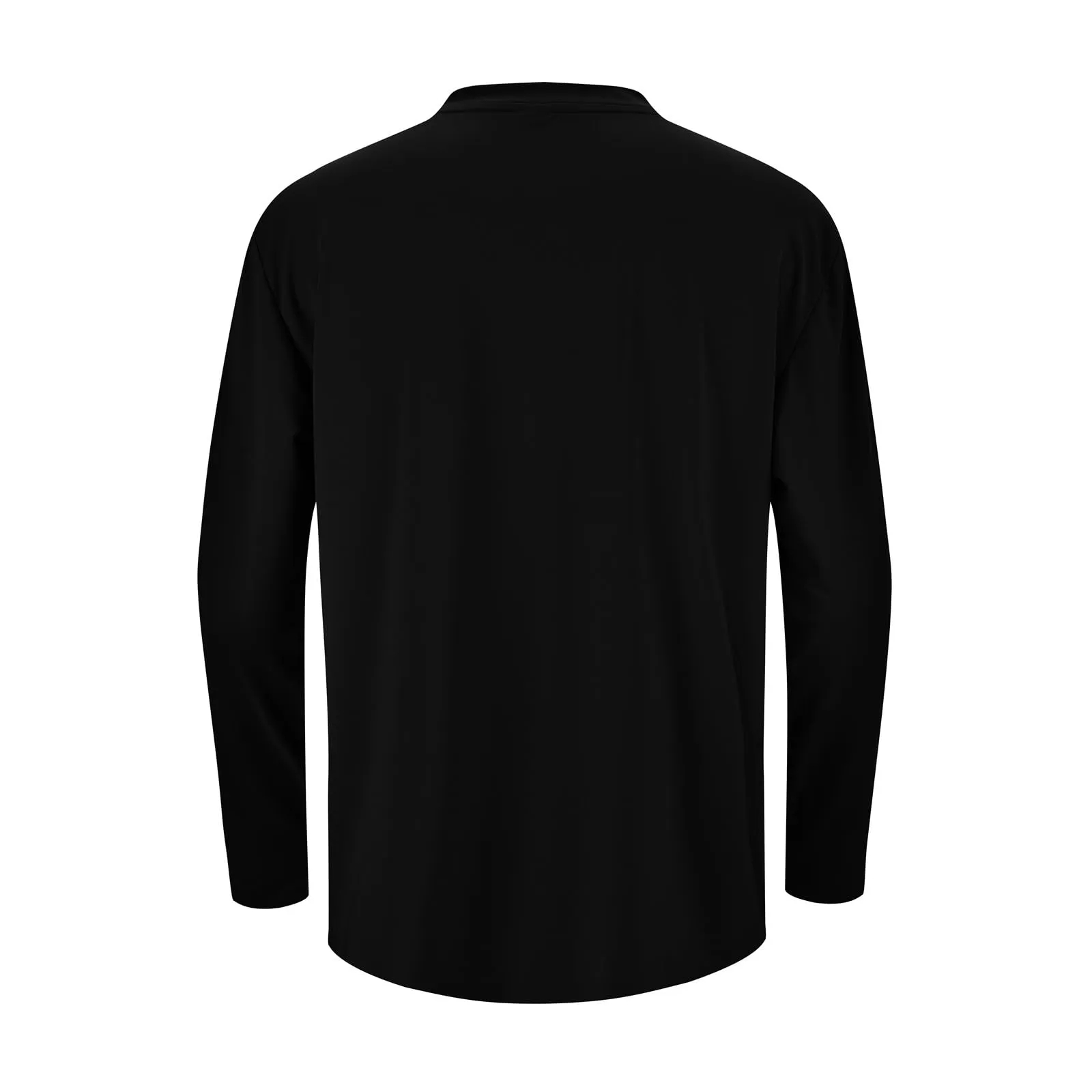 Duohropke Maglietta a maniche lunghe da uomo con profondo scollo a V, a maniche lunghe, slim fit, sexy, oversize, con scollo a V, maglietta da corsa, maglietta sportiva sottile, 01 nero, M - immagine 6