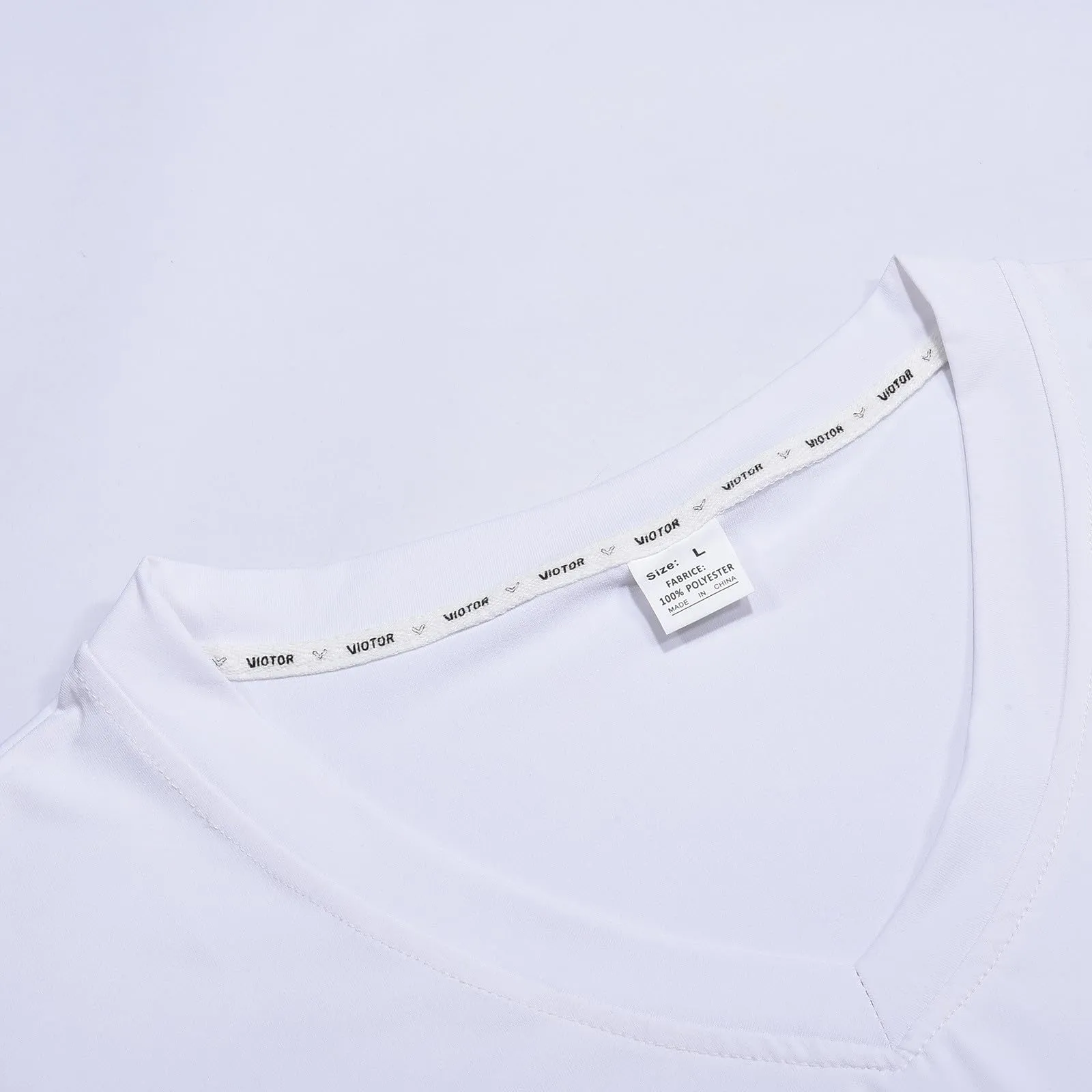 Duohropke Maglietta a maniche lunghe da uomo con profondo scollo a V, a maniche lunghe, slim fit, sexy, oversize, con scollo a V, maglietta da corsa, maglietta sportiva sottile, 01 bianco, M - immagine 7